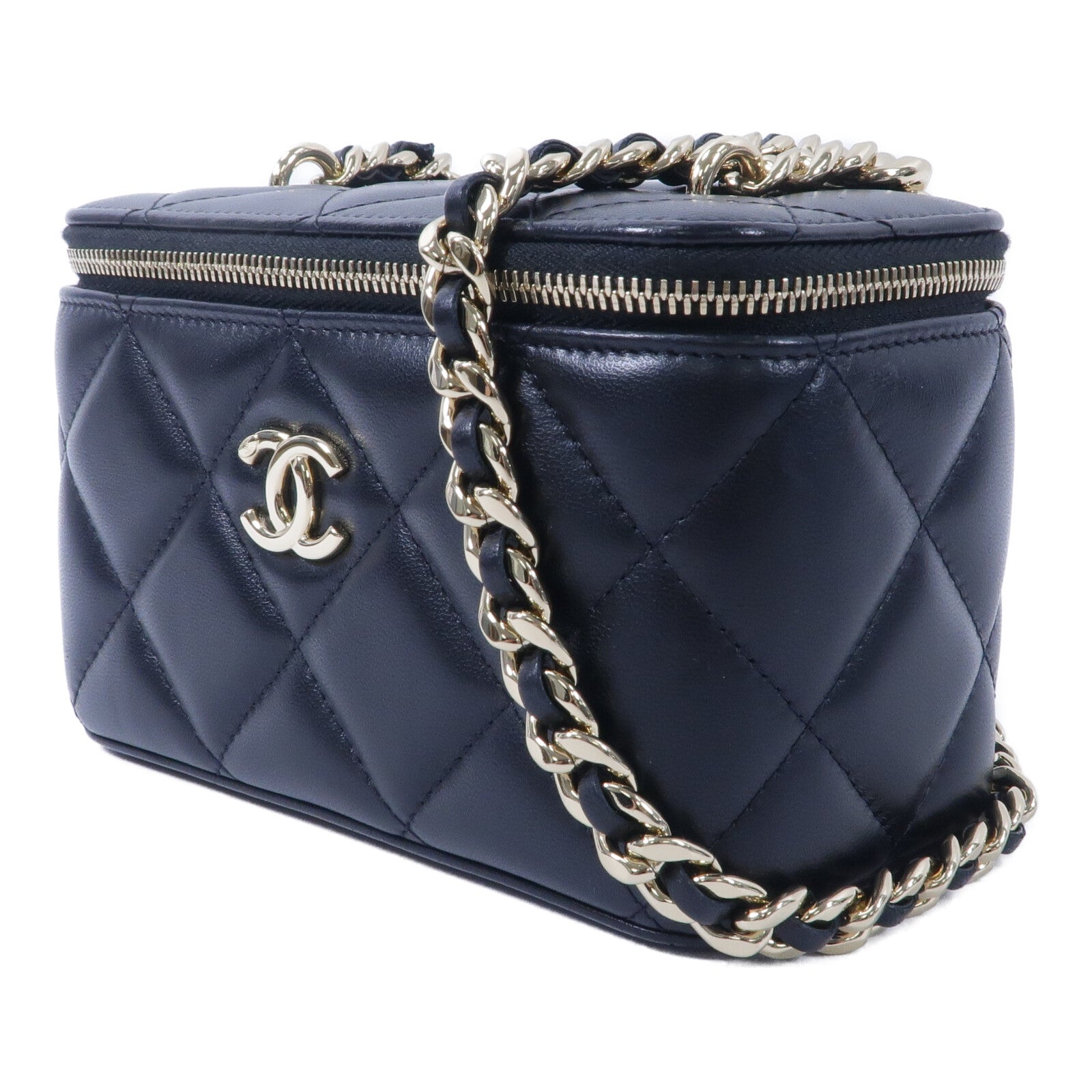 CHANEL 羊皮皮革Vanity Case鏈帶肩背袋