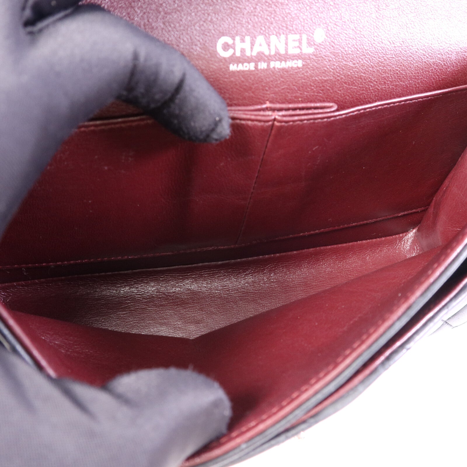 CHANEL 羊皮皮革Classic 25銀扣鏈帶肩背袋