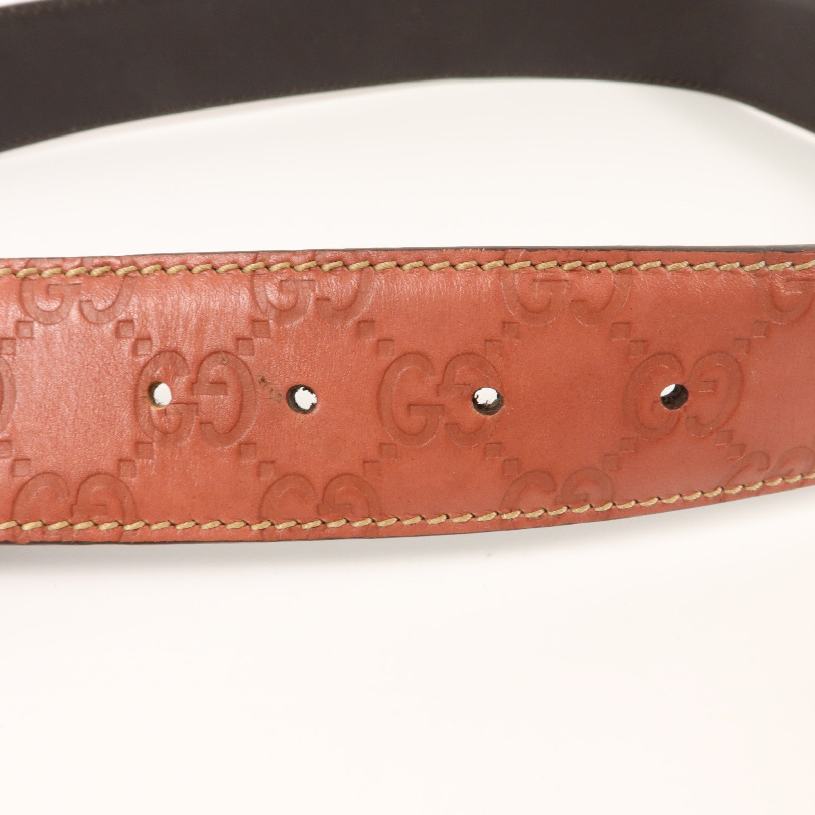 GUCCI 牛皮皮革Interlocking GG Belt 85cm皮帶