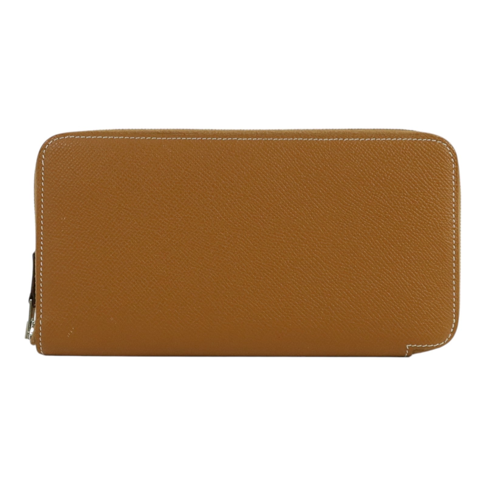 HERMES Epsom皮革Silk In Long Wallet銀扣長錢包Gold
