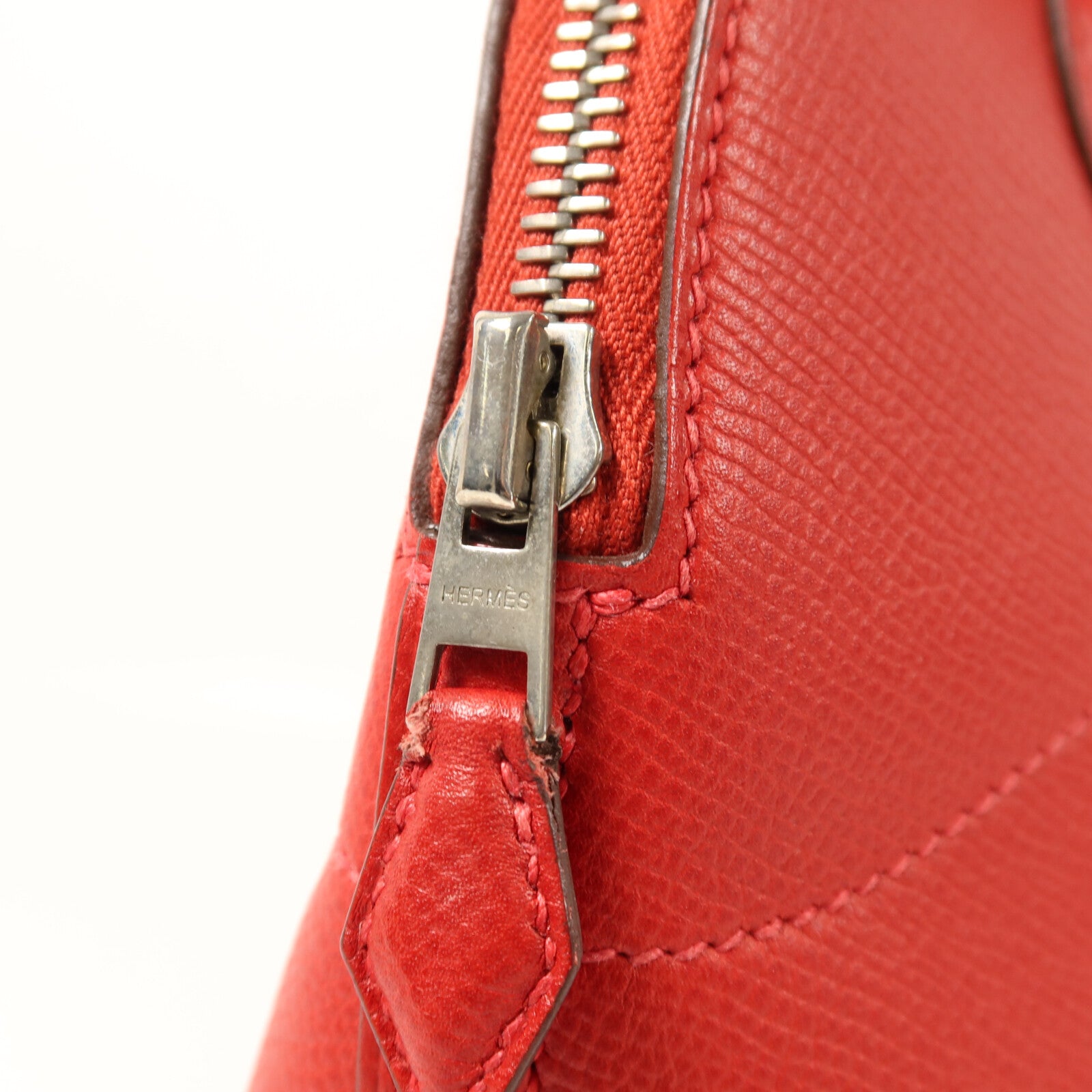 HERMES Epsom皮革Bolide 27銀扣手挽肩背兩用袋Rouge Casaque