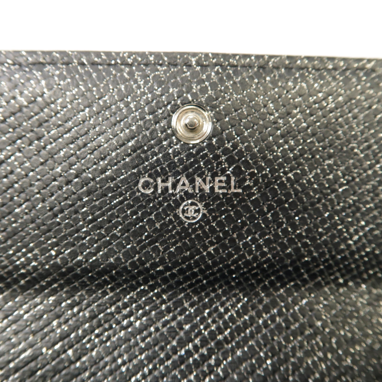 CHANEL 【激減優惠】菱格帆布Long Wallet銀扣長錢包銀色