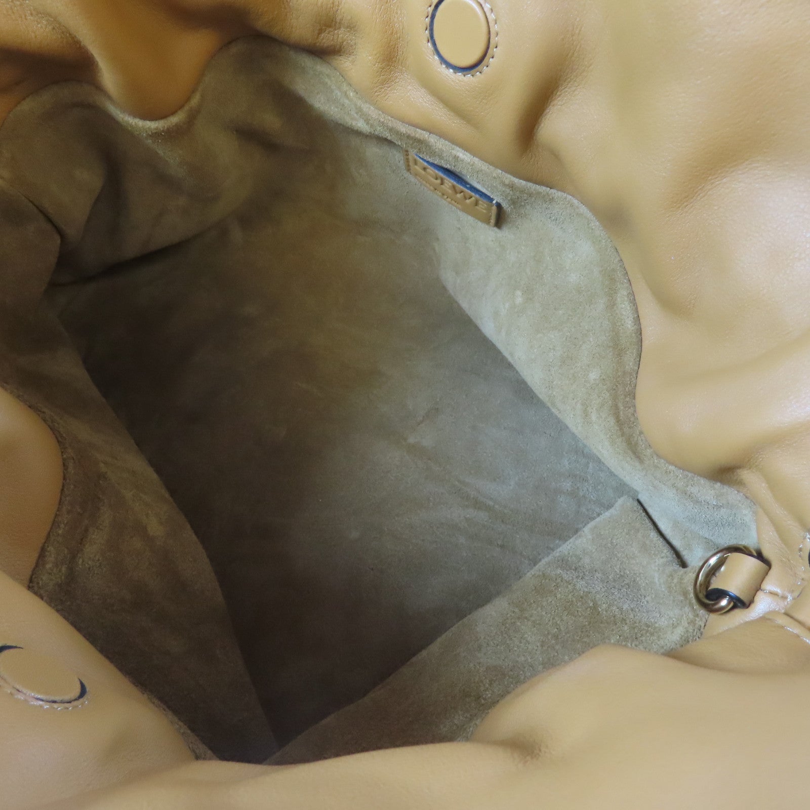 LOEWE 牛皮皮革Flamenco金扣肩背袋啡色