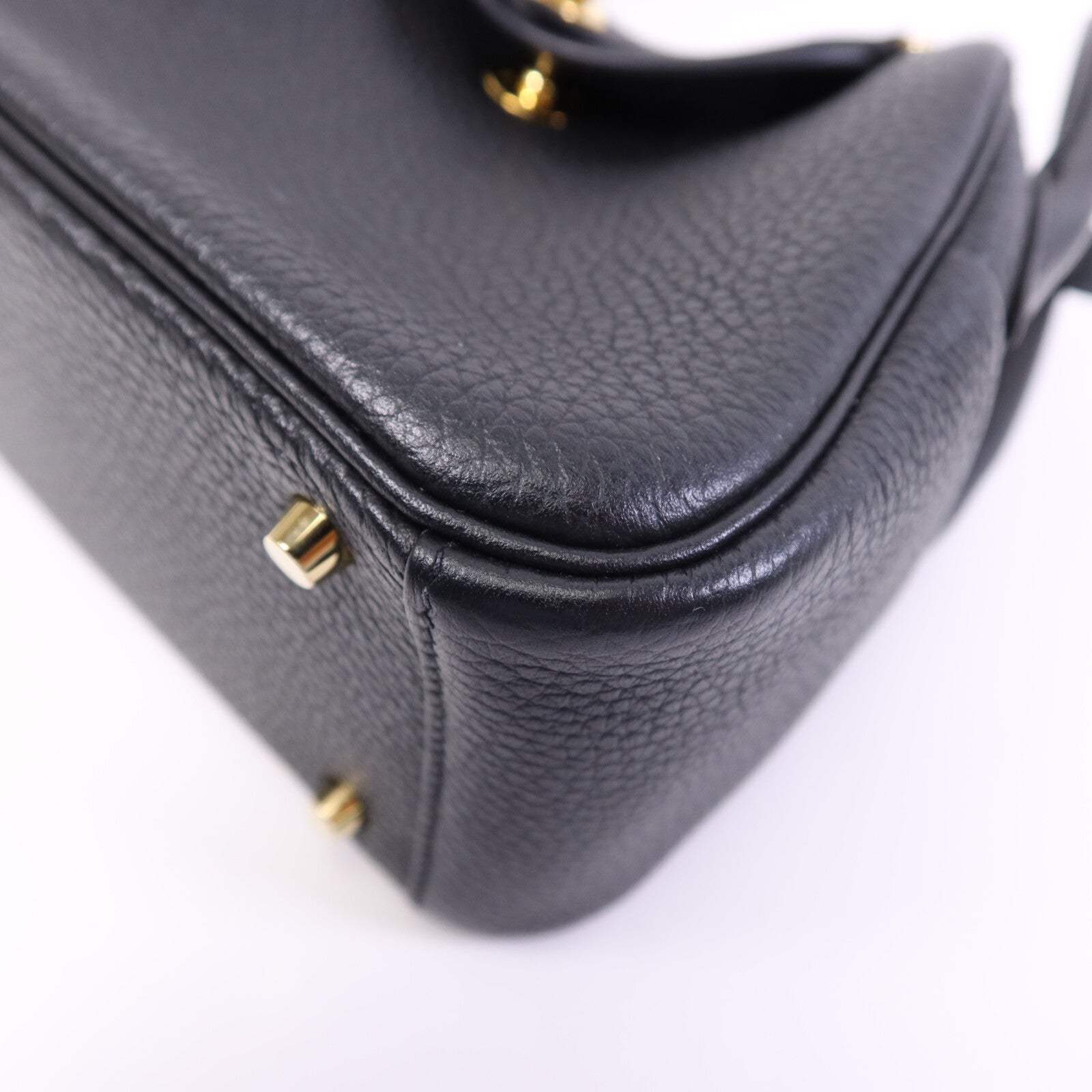 HERMES Clemence皮革Mini Lindy金扣手挽肩背兩用袋Nior