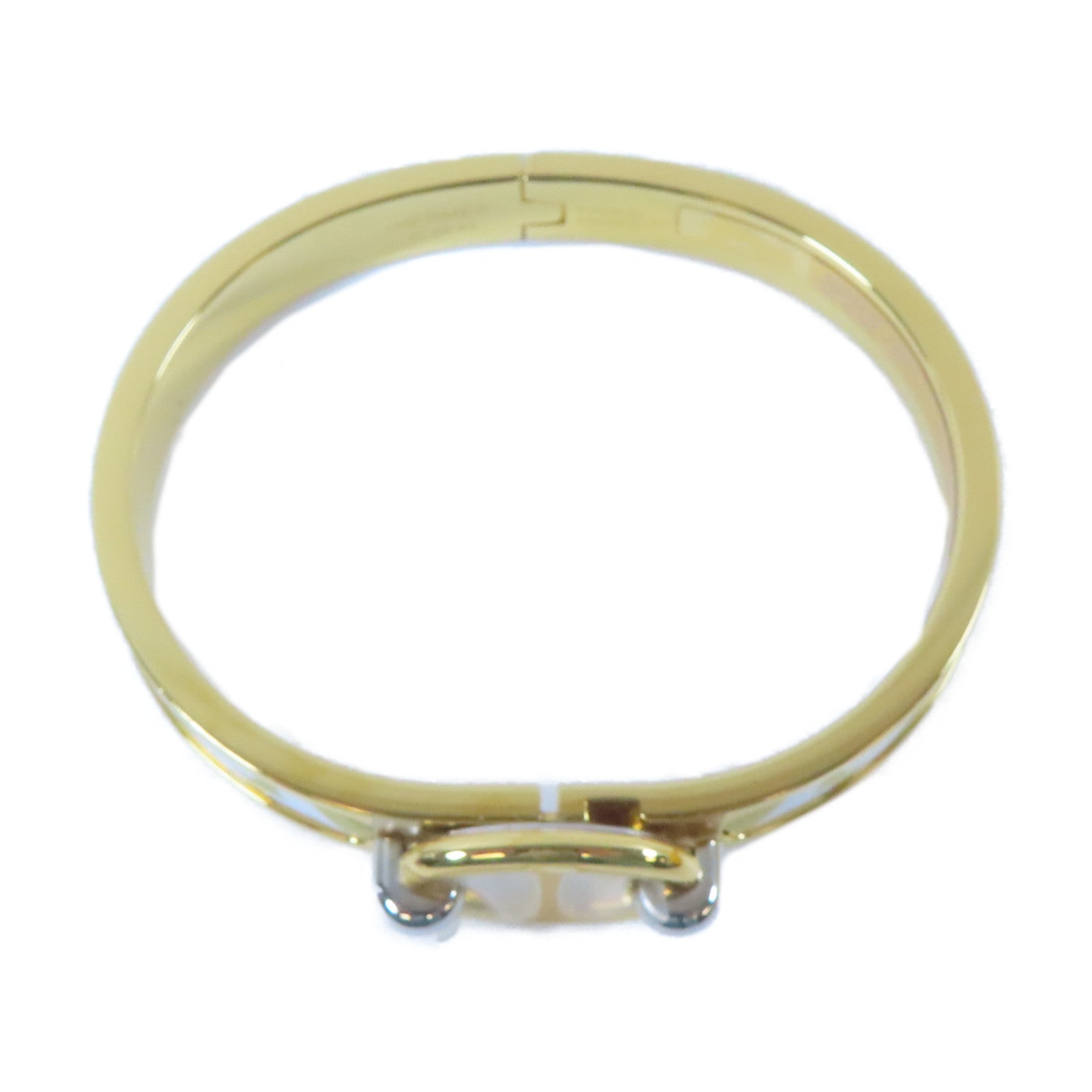 HERMES 【激減優惠】金屬Mini Clic Chaine D'Ancre Bracelet手鐲金色/白色