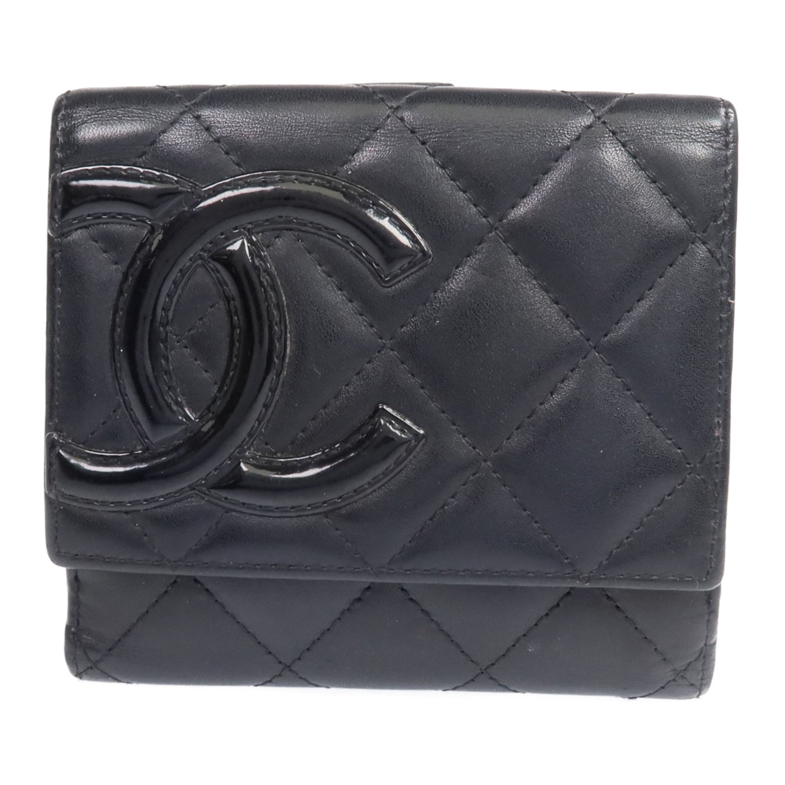 CHANEL 牛皮皮革Cambon Wallet銀扣錢包