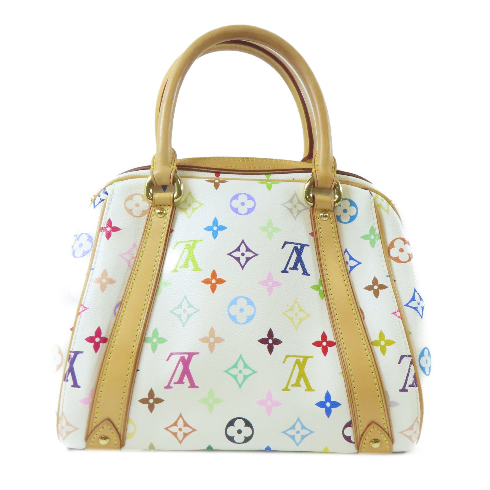 LOUIS VUITTON Monogram Multicolore Priscilla金扣手挽袋白色/彩色