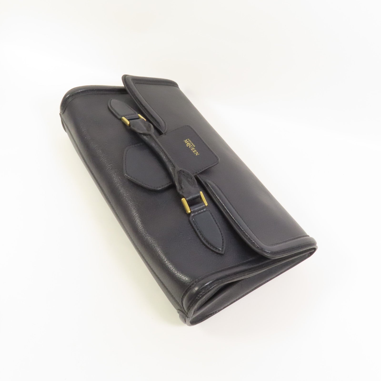 Alexander McQueen 牛皮皮革McQueen Clutch Bag金扣手提包
