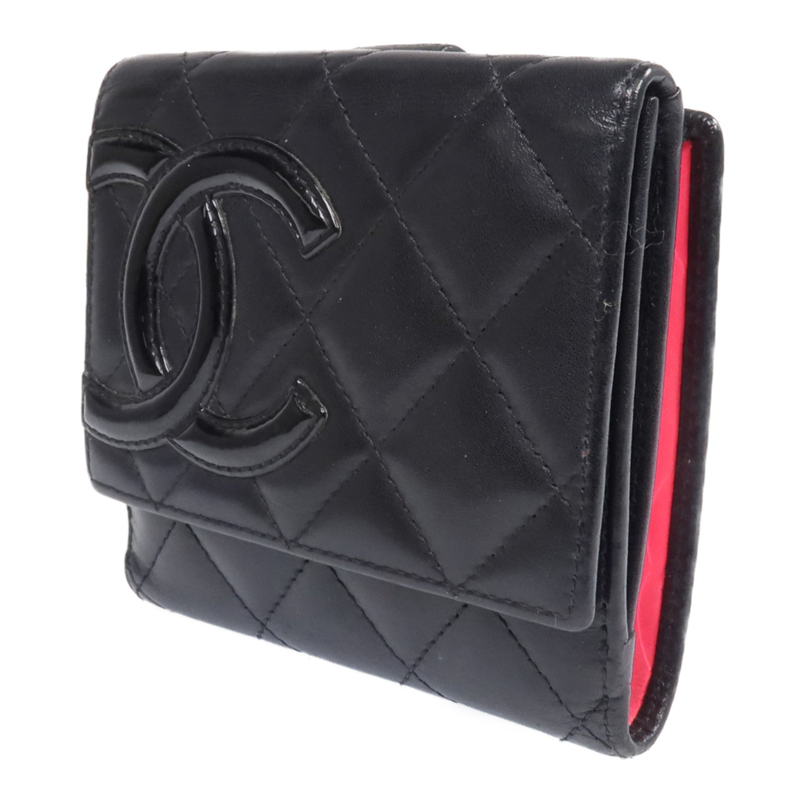 CHANEL 牛皮皮革Cambon Wallet銀扣錢包