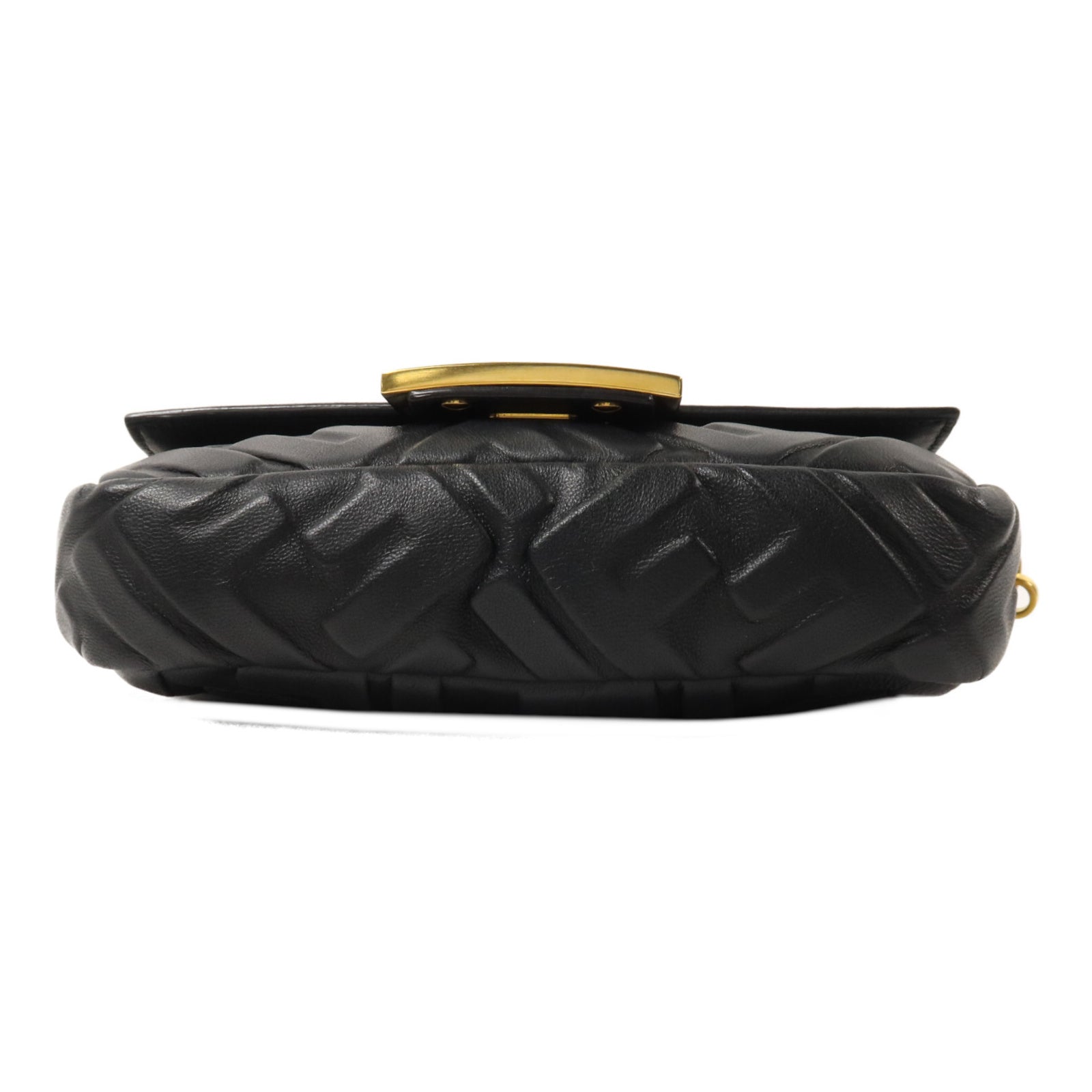 FENDI 牛皮皮革Baguette Mini鏈帶手挽肩背兩用袋