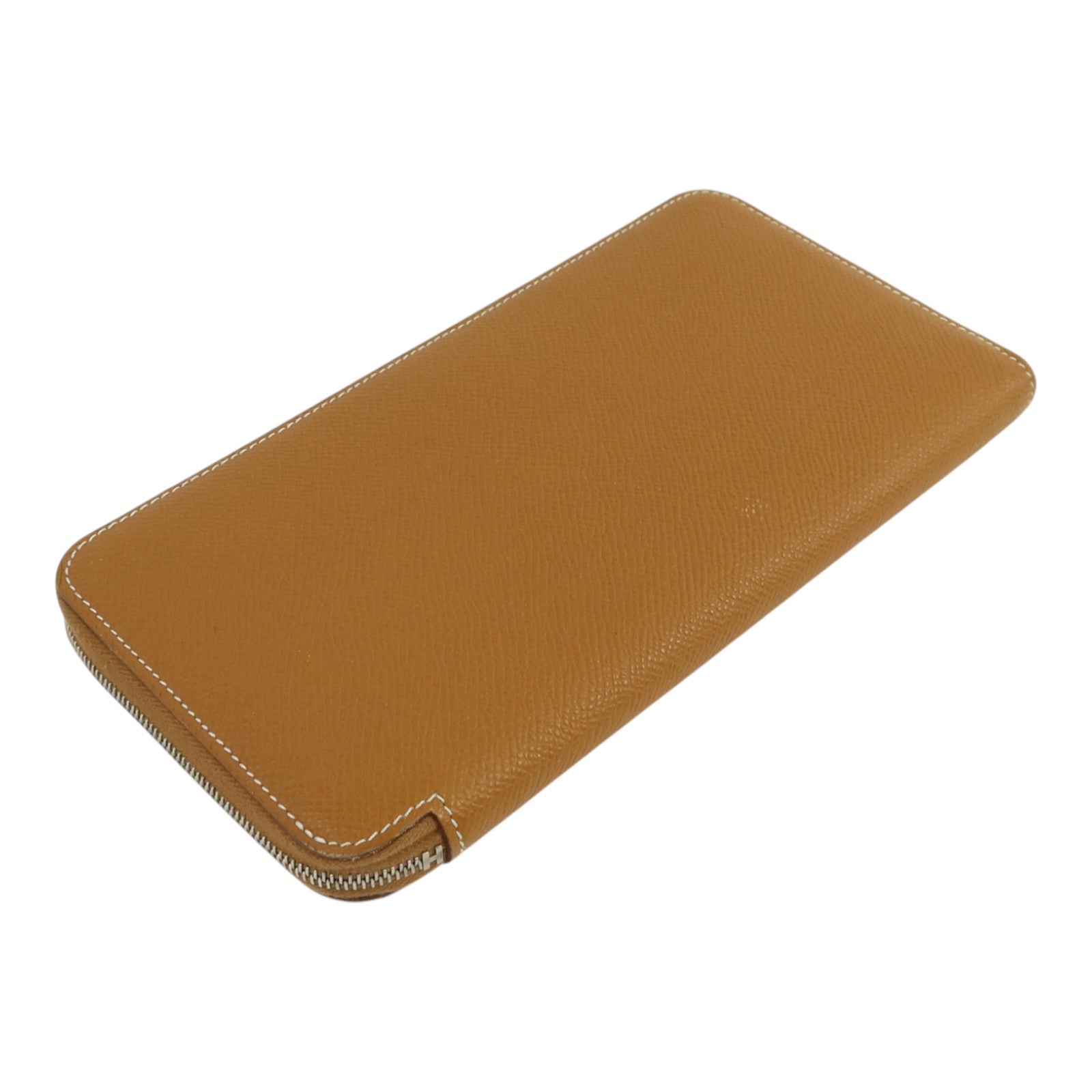 HERMES Epsom皮革Silk In Long Wallet銀扣長錢包Gold