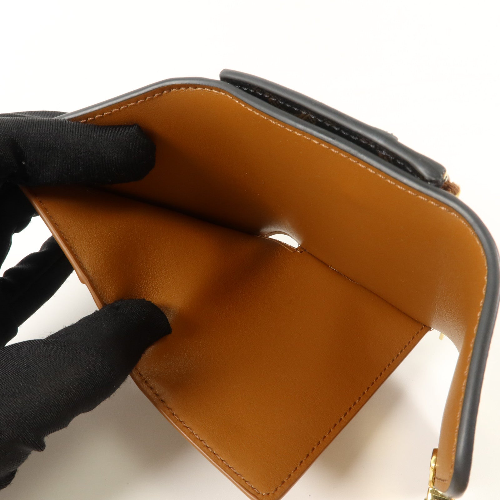 CELINE 塗層帆布Compact Wallet With Coin Triomphe錢包