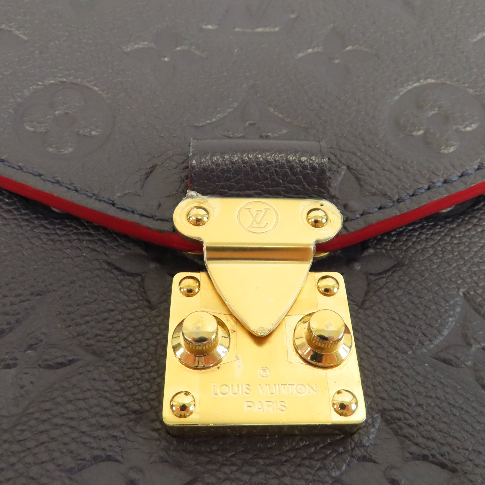 LOUIS VUITTON Monogram Empreinte Pochette Metis金扣手挽肩背兩用袋深藍色