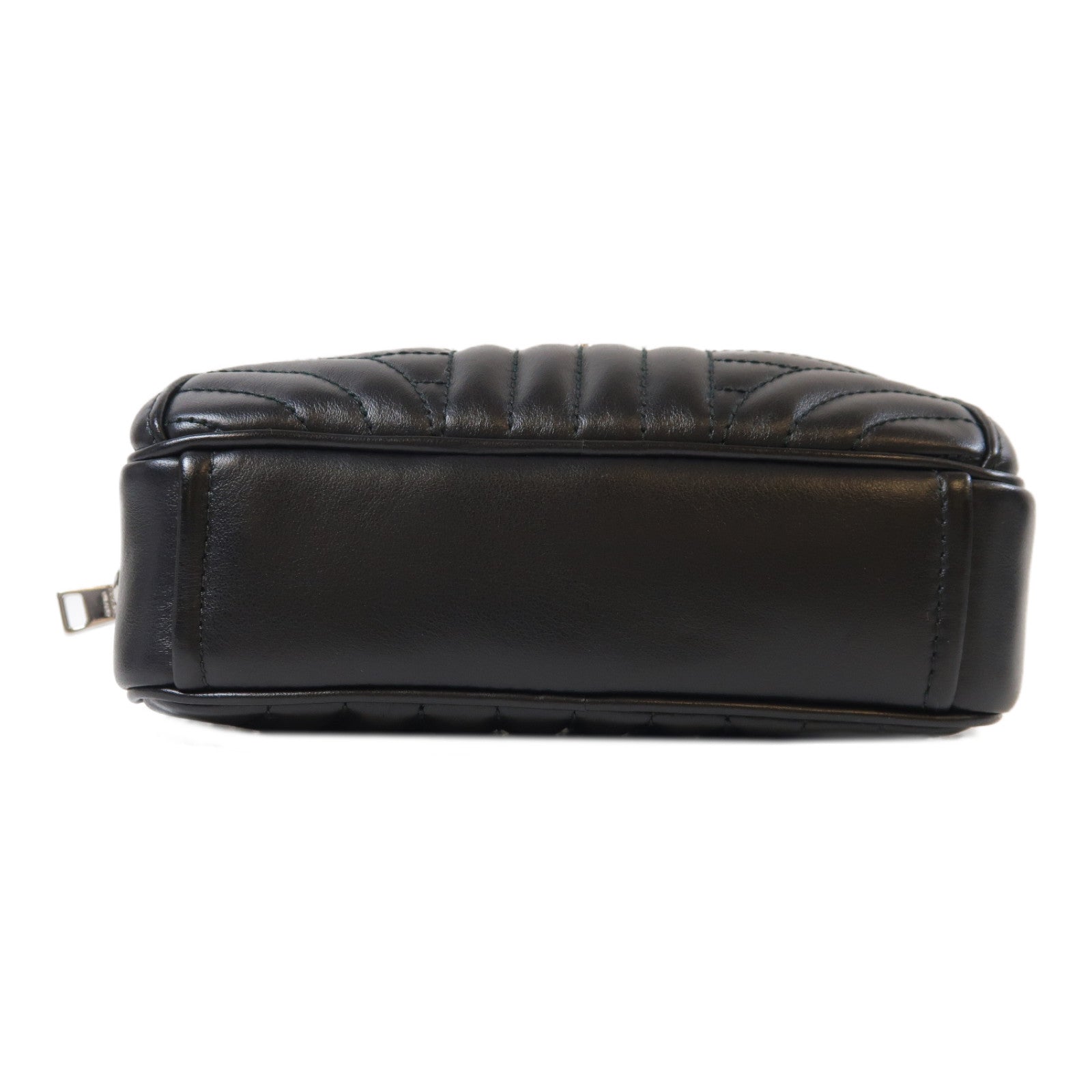 PRADA 牛皮皮革Shoulder Bag銀扣鏈帶肩背袋黑色