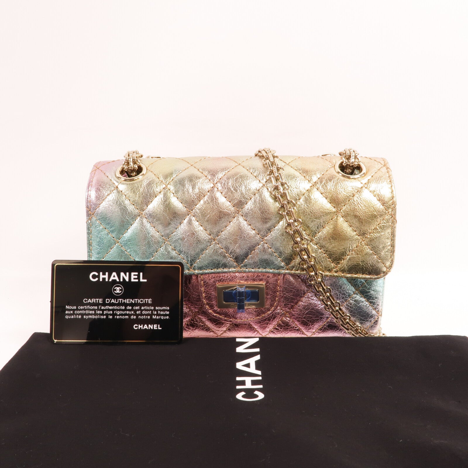 CHANEL 牛皮皮革2.55 Mini鏈帶肩背袋