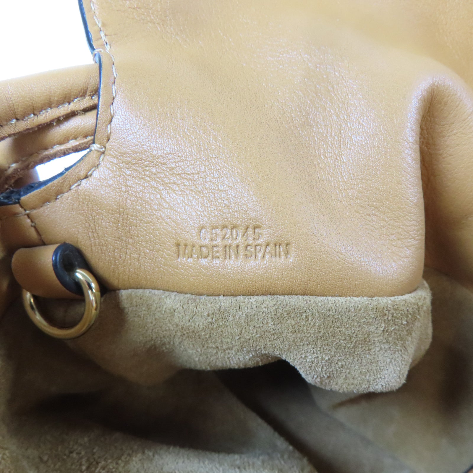 LOEWE 牛皮皮革Flamenco金扣肩背袋啡色