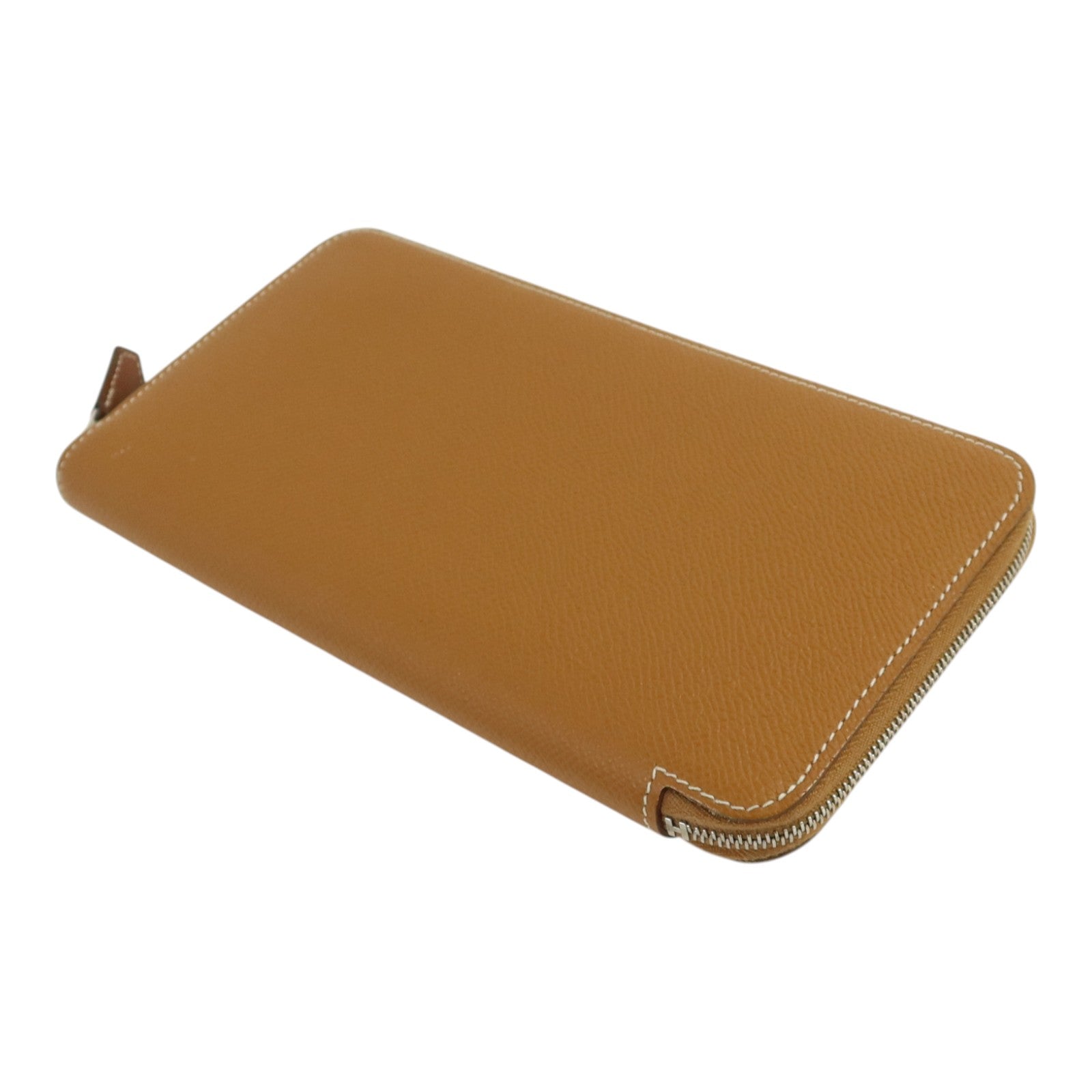 HERMES Epsom皮革Silk In Long Wallet銀扣長錢包Gold