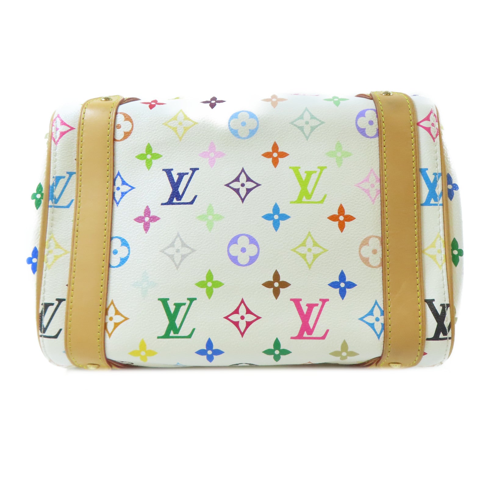 LOUIS VUITTON Monogram Multicolore Priscilla金扣手挽袋白色/彩色