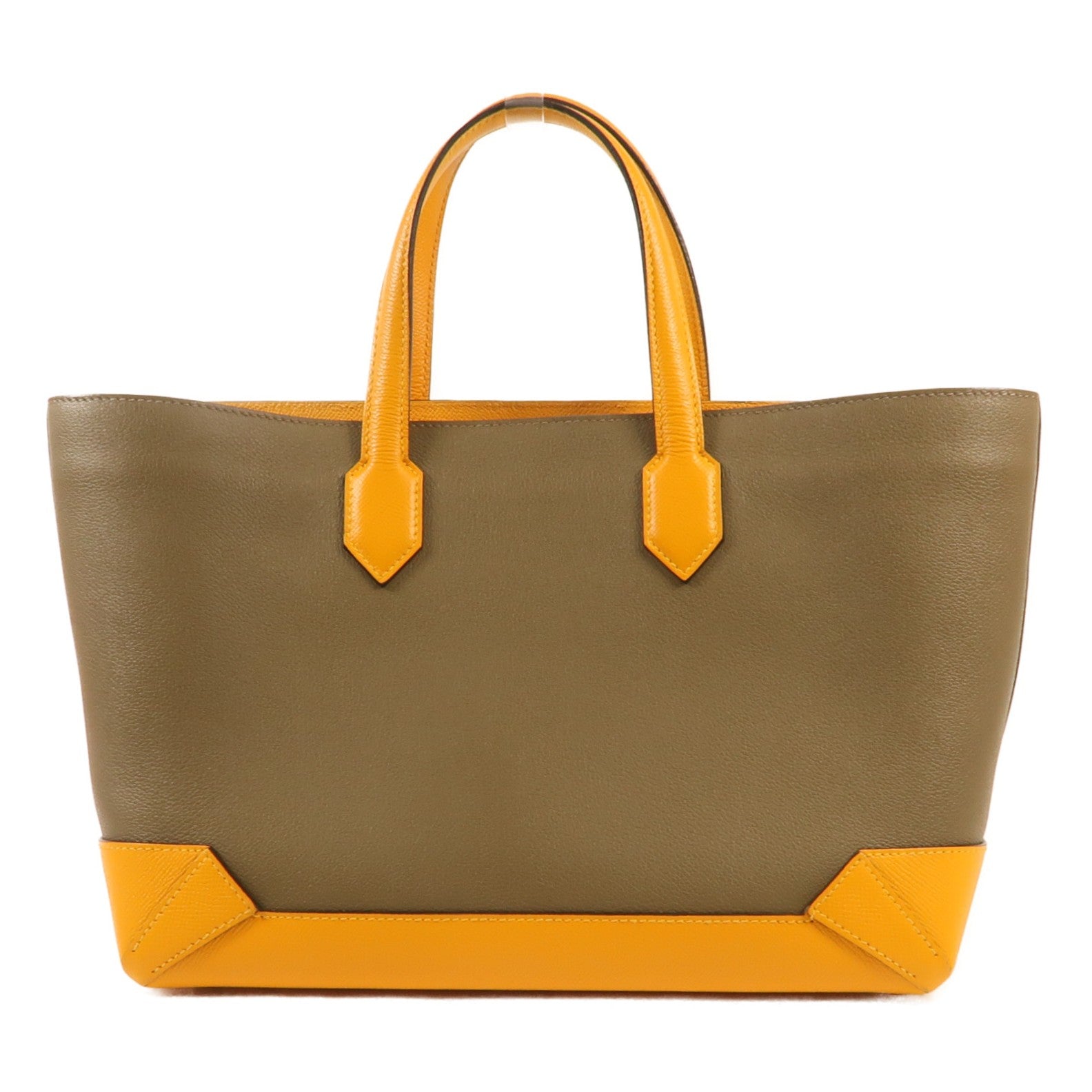 HERMES Epsom皮革Maxibox Cabas 30手挽袋Origan/Jaune D'or