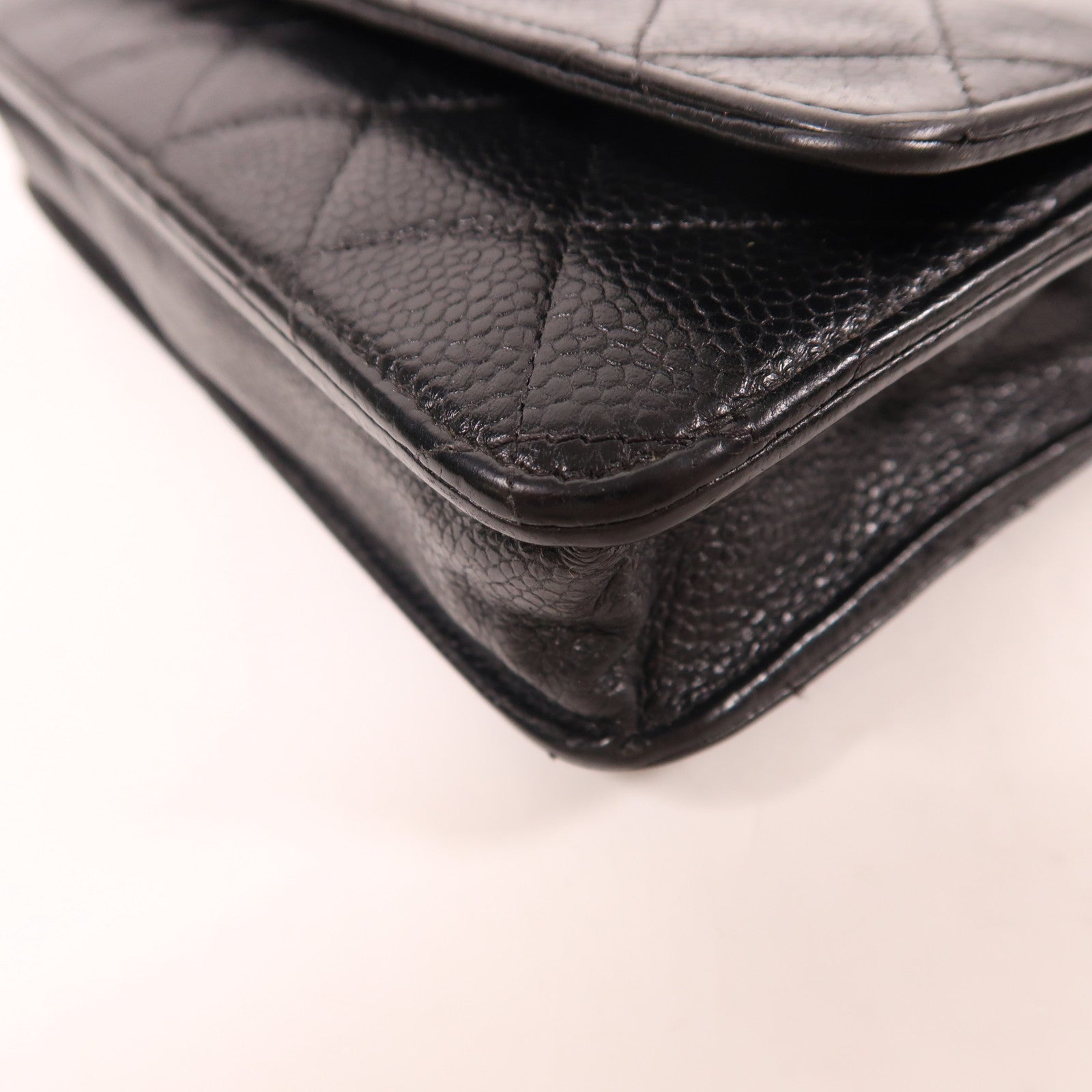 CHANEL 牛皮皮革WOC Wallet On Chain銀扣鏈帶肩背袋