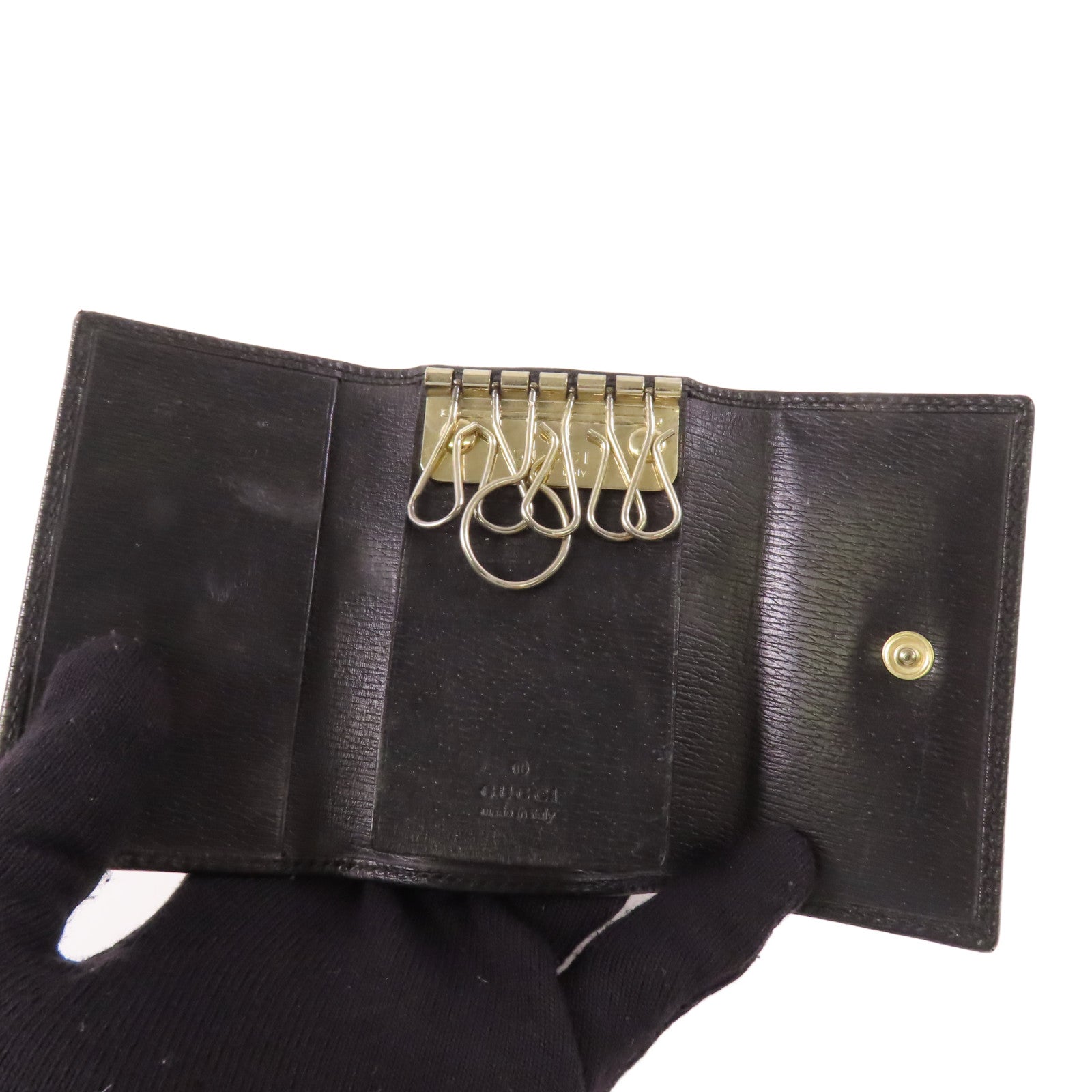 GUCCI 牛皮皮革Key Case金扣鎖匙包