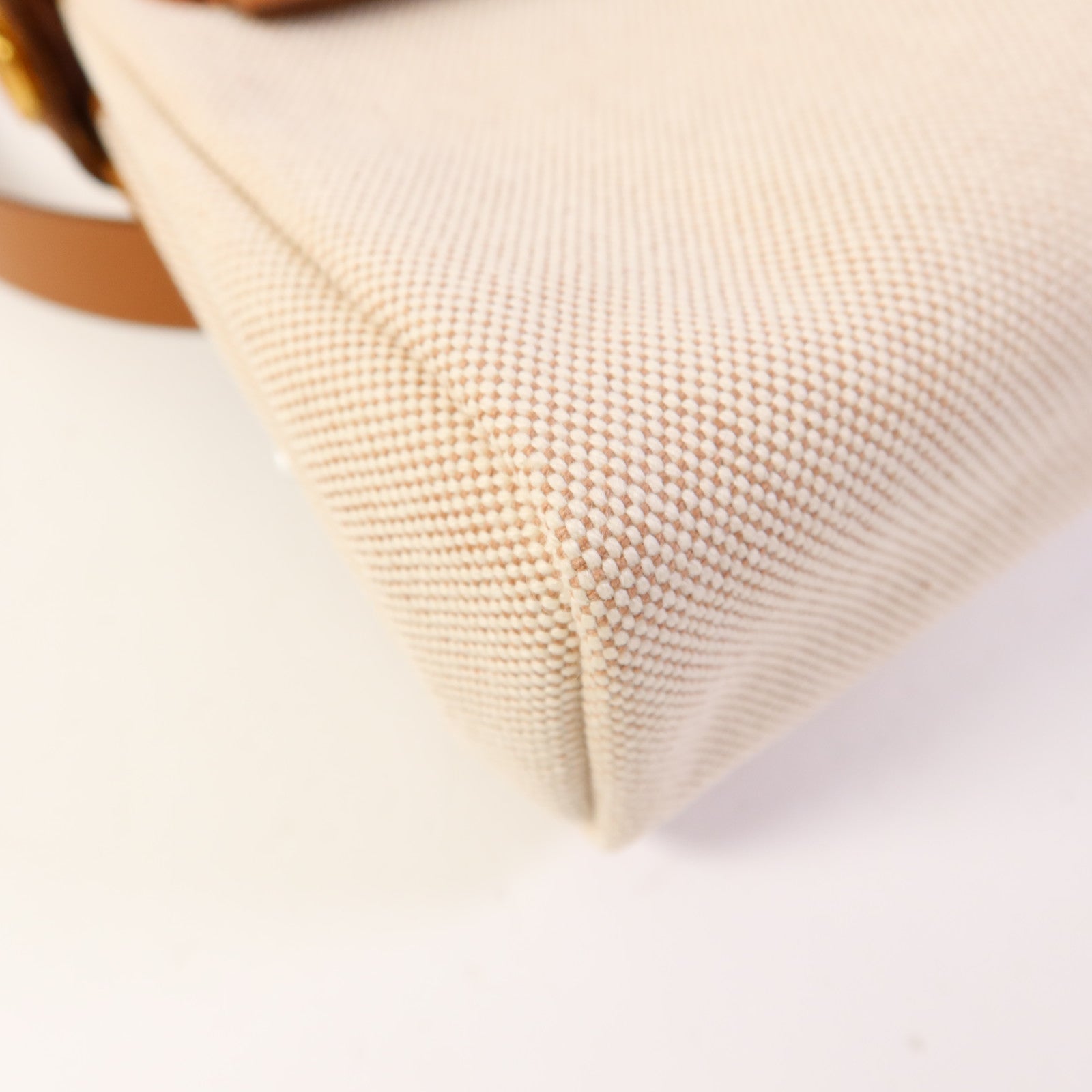 HERMES 帆布/皮革Mini Herbag金扣肩背袋Ebene