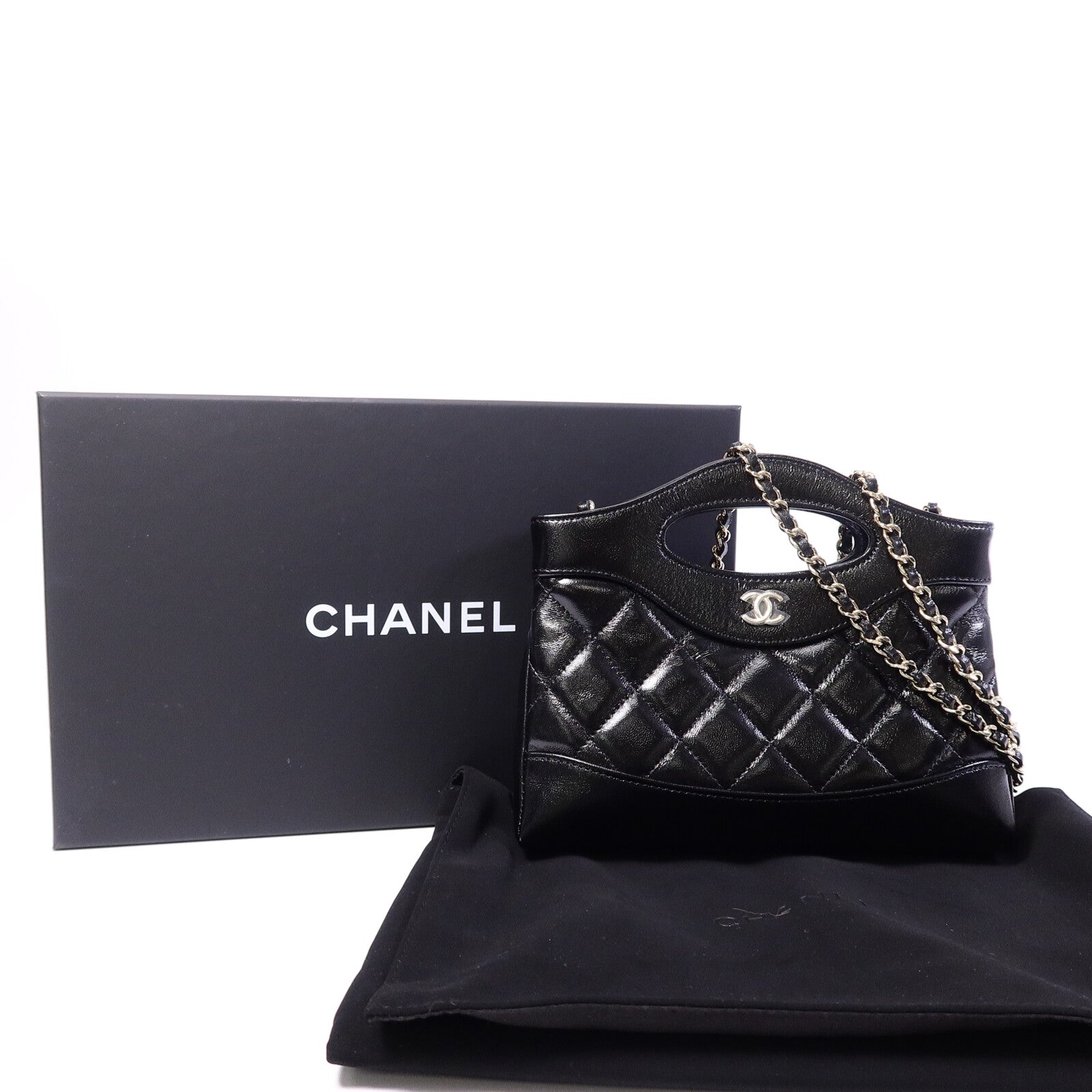 CHANEL 牛皮皮革Nano 31鏈帶肩背袋