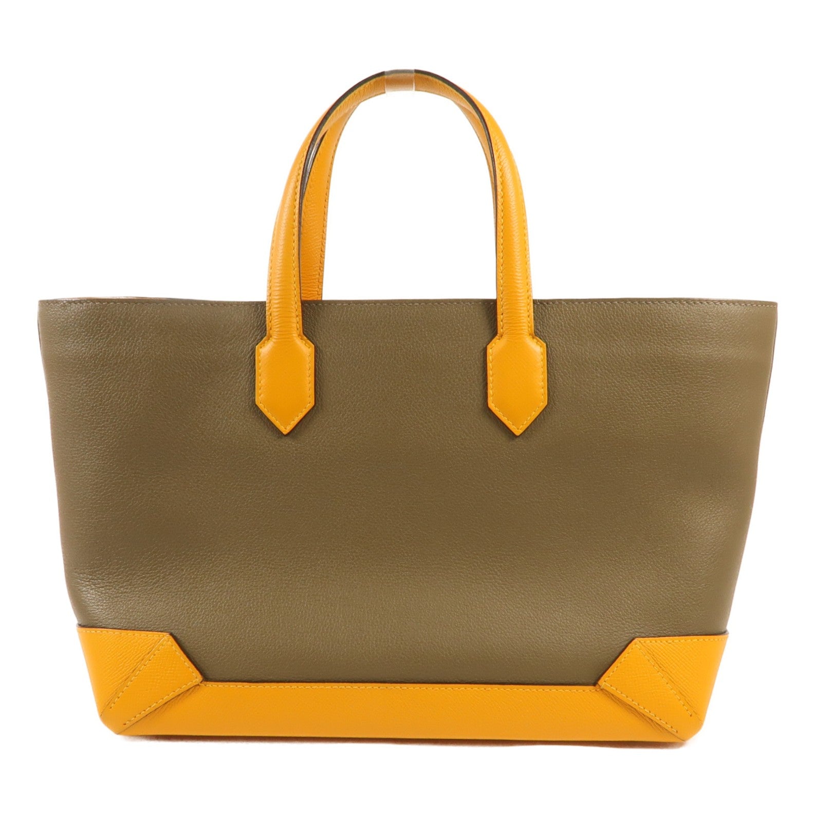 HERMES Epsom皮革Maxibox Cabas 30手挽袋Origan/Jaune D'or