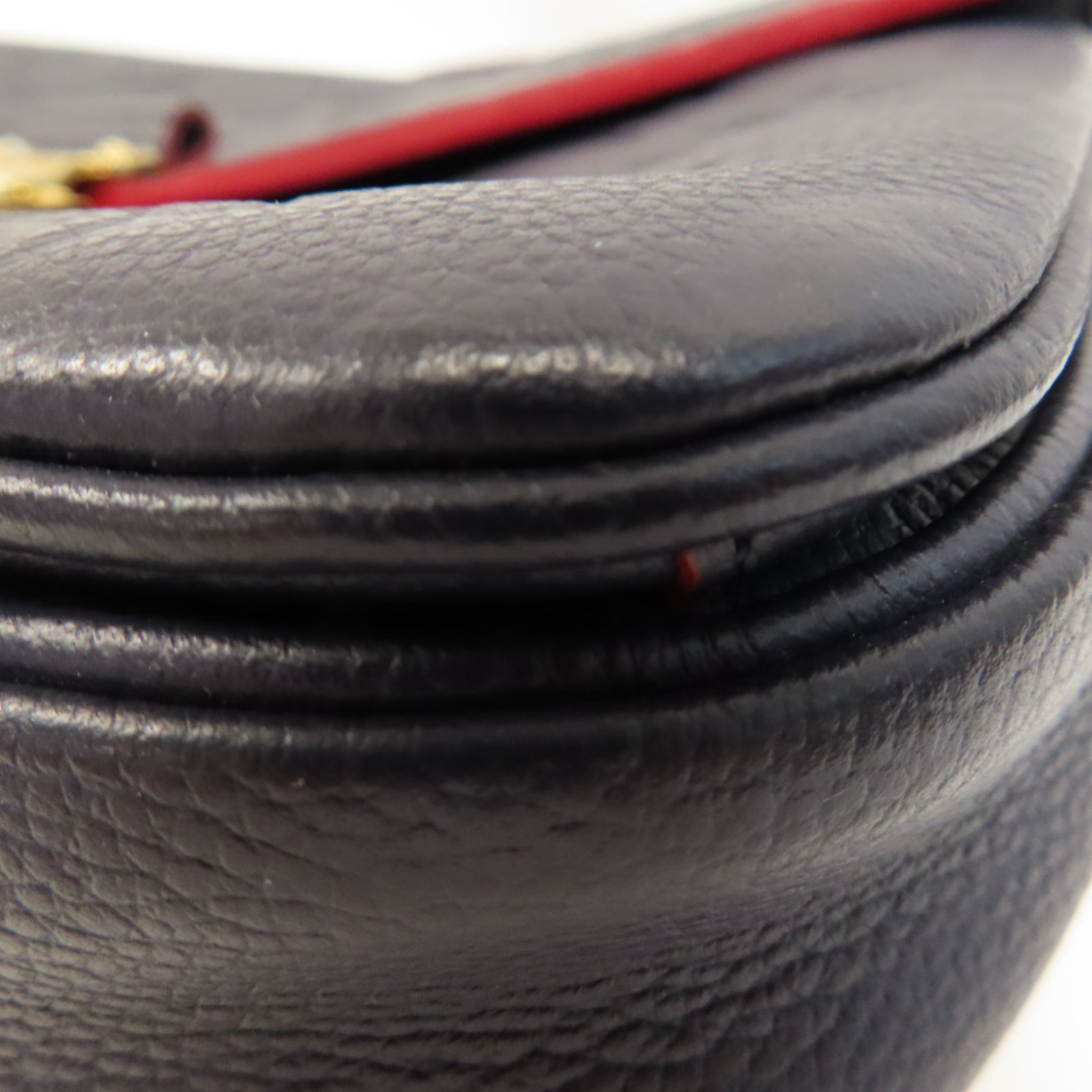 LOUIS VUITTON Monogram Empreinte Pochette Metis金扣手挽肩背兩用袋深藍色