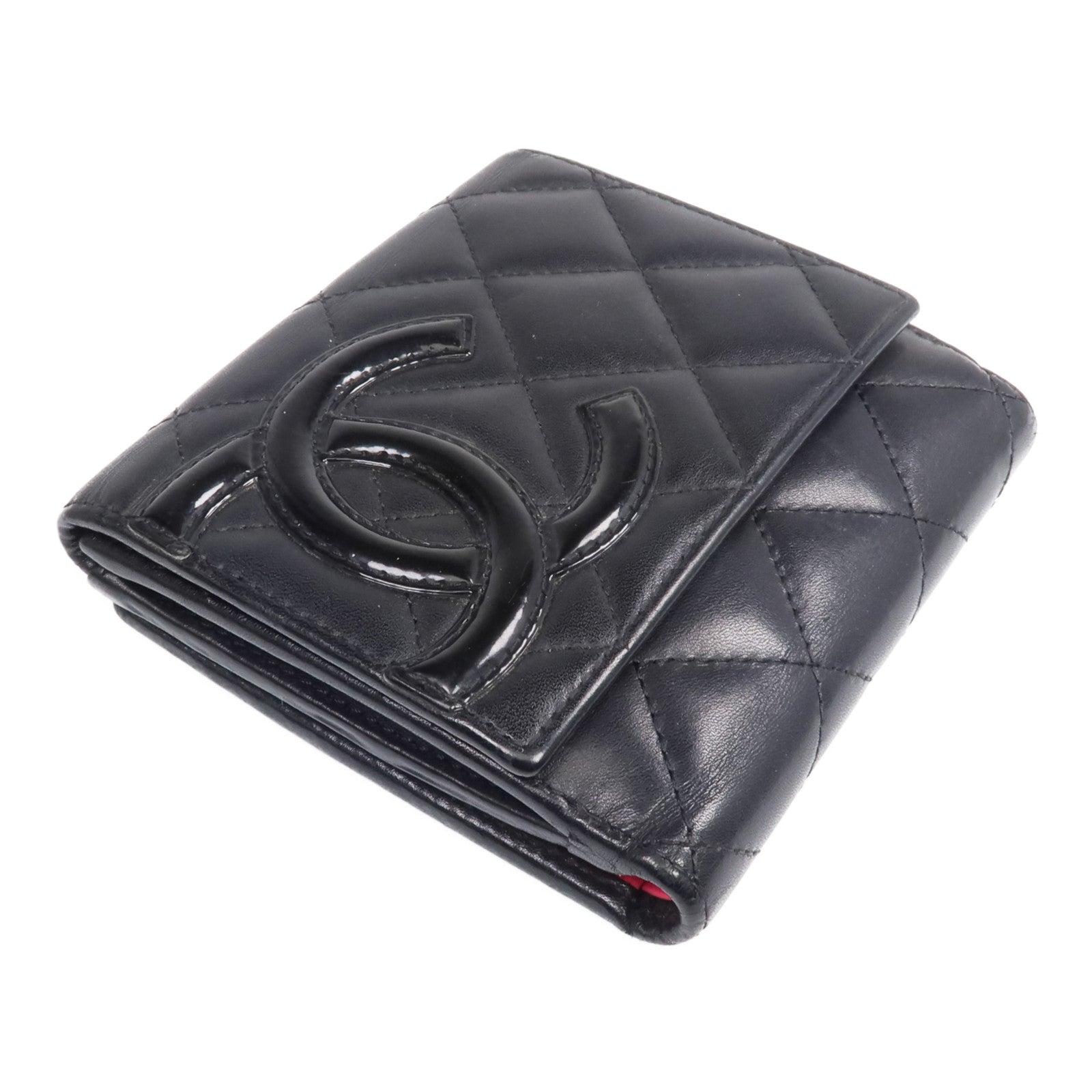 CHANEL 牛皮皮革Cambon Wallet銀扣錢包