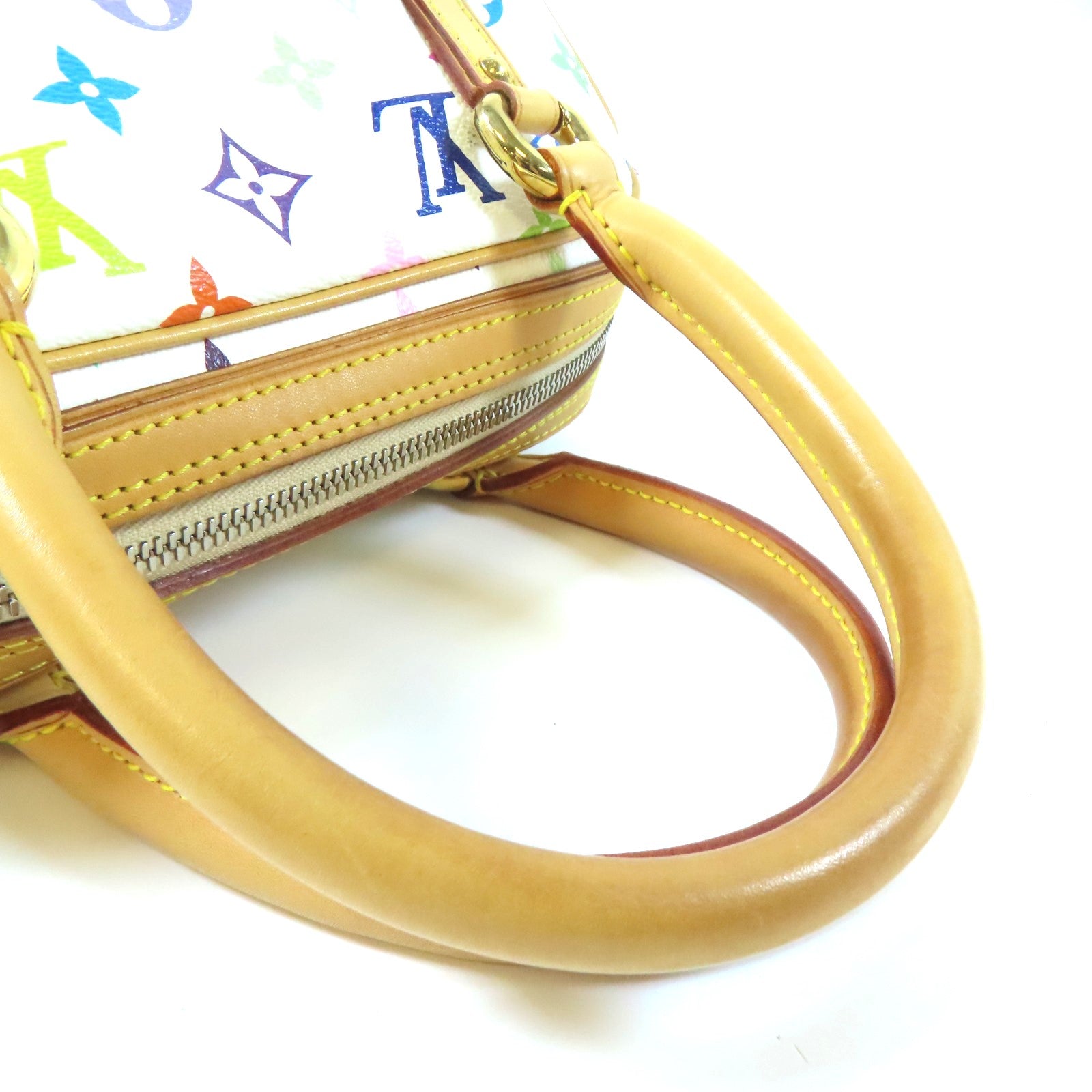LOUIS VUITTON Monogram Multicolore Priscilla金扣手挽袋白色/彩色