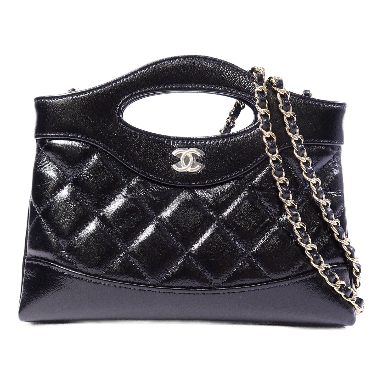 CHANEL 牛皮皮革Nano 31鏈帶肩背袋