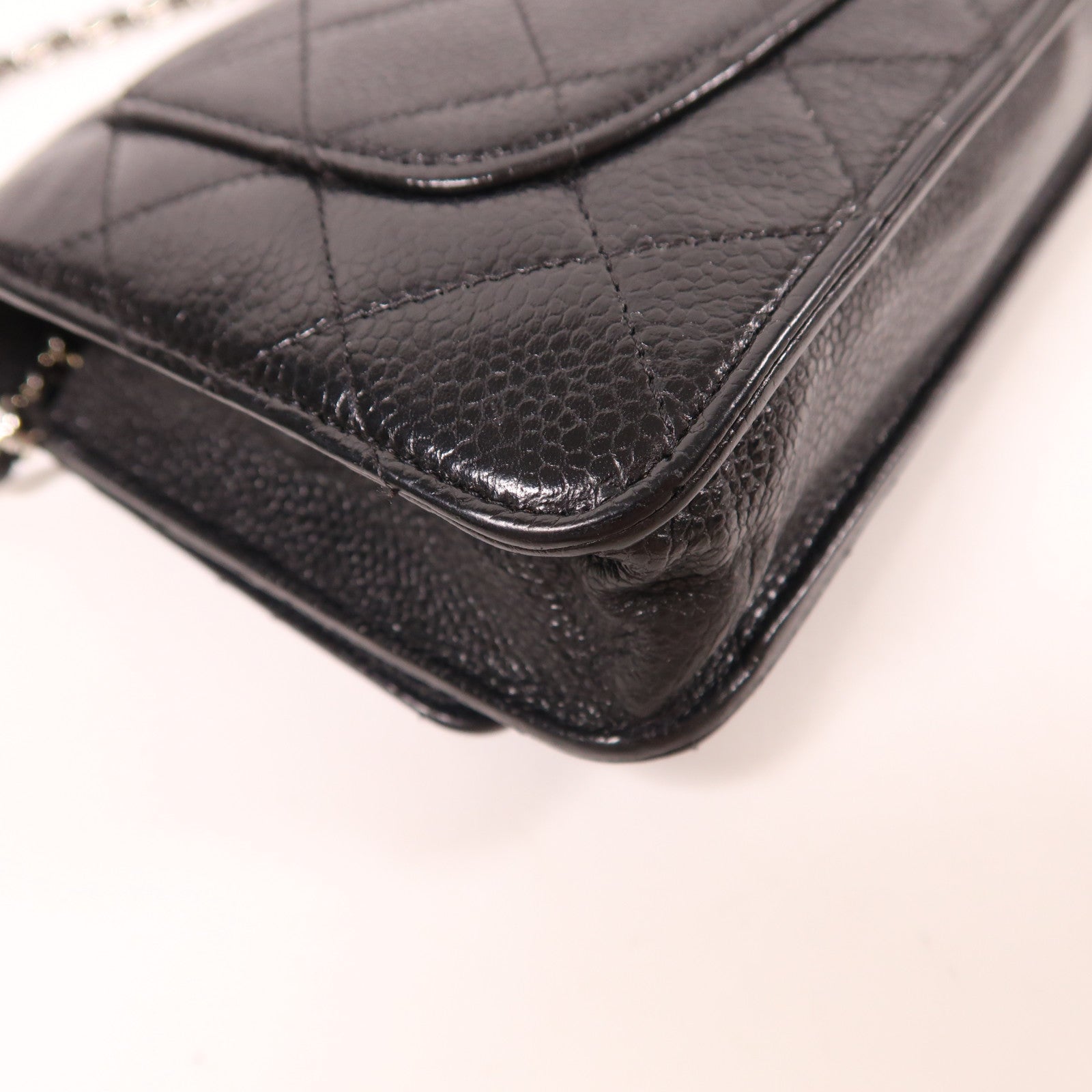 CHANEL 牛皮皮革WOC Wallet On Chain銀扣鏈帶肩背袋