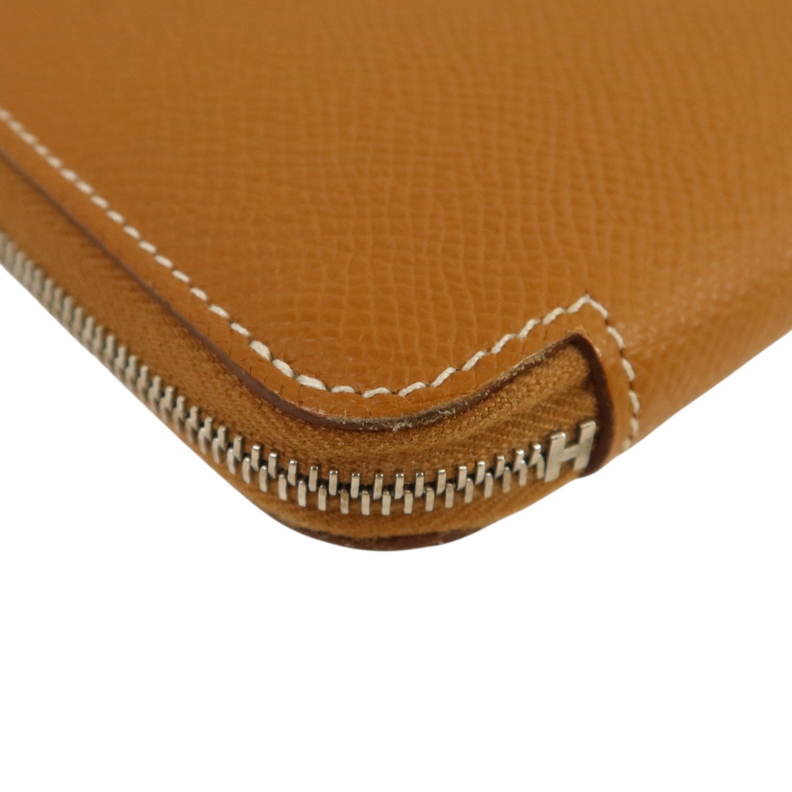 HERMES Epsom皮革Silk In Long Wallet銀扣長錢包Gold