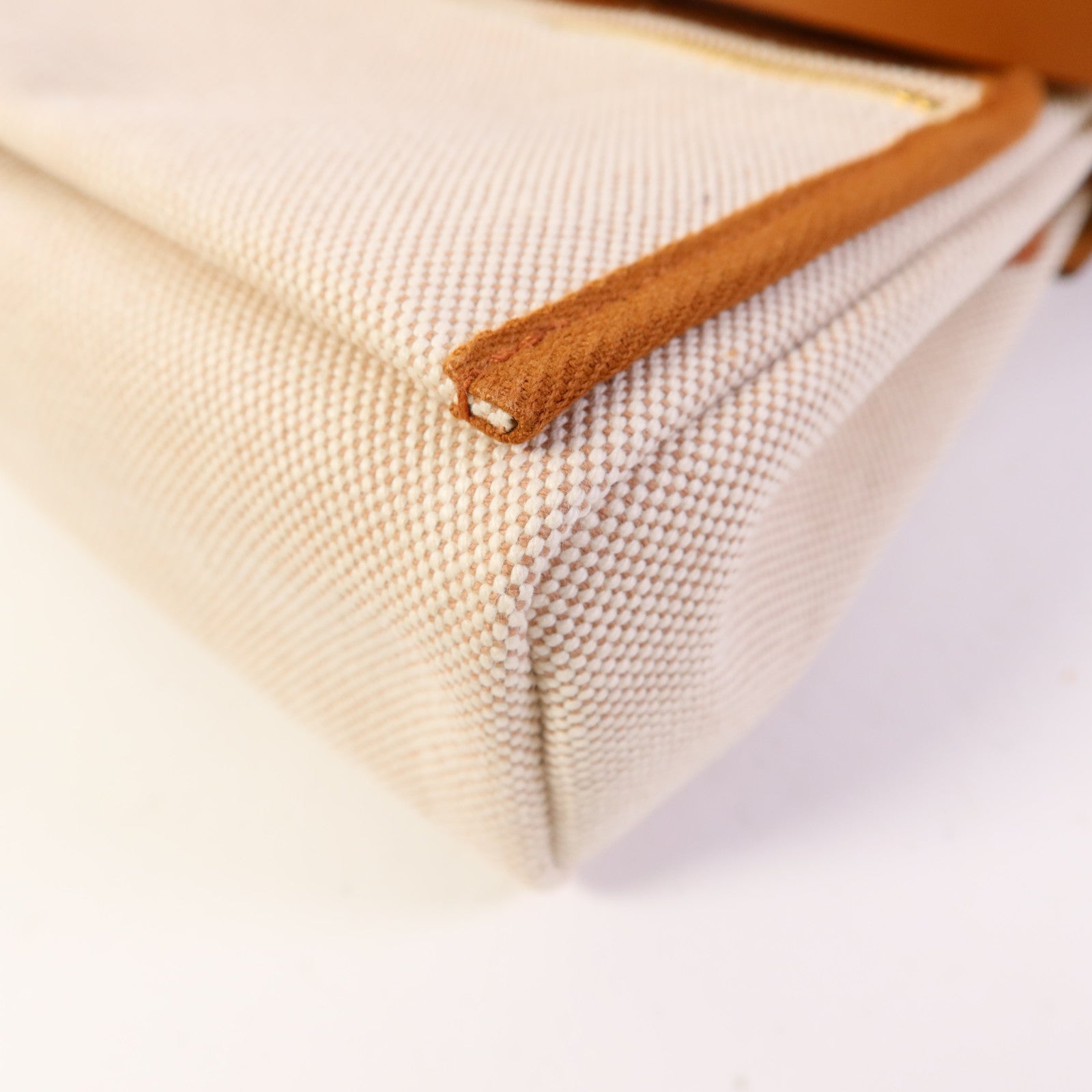 HERMES 帆布/皮革Mini Herbag金扣肩背袋Ebene