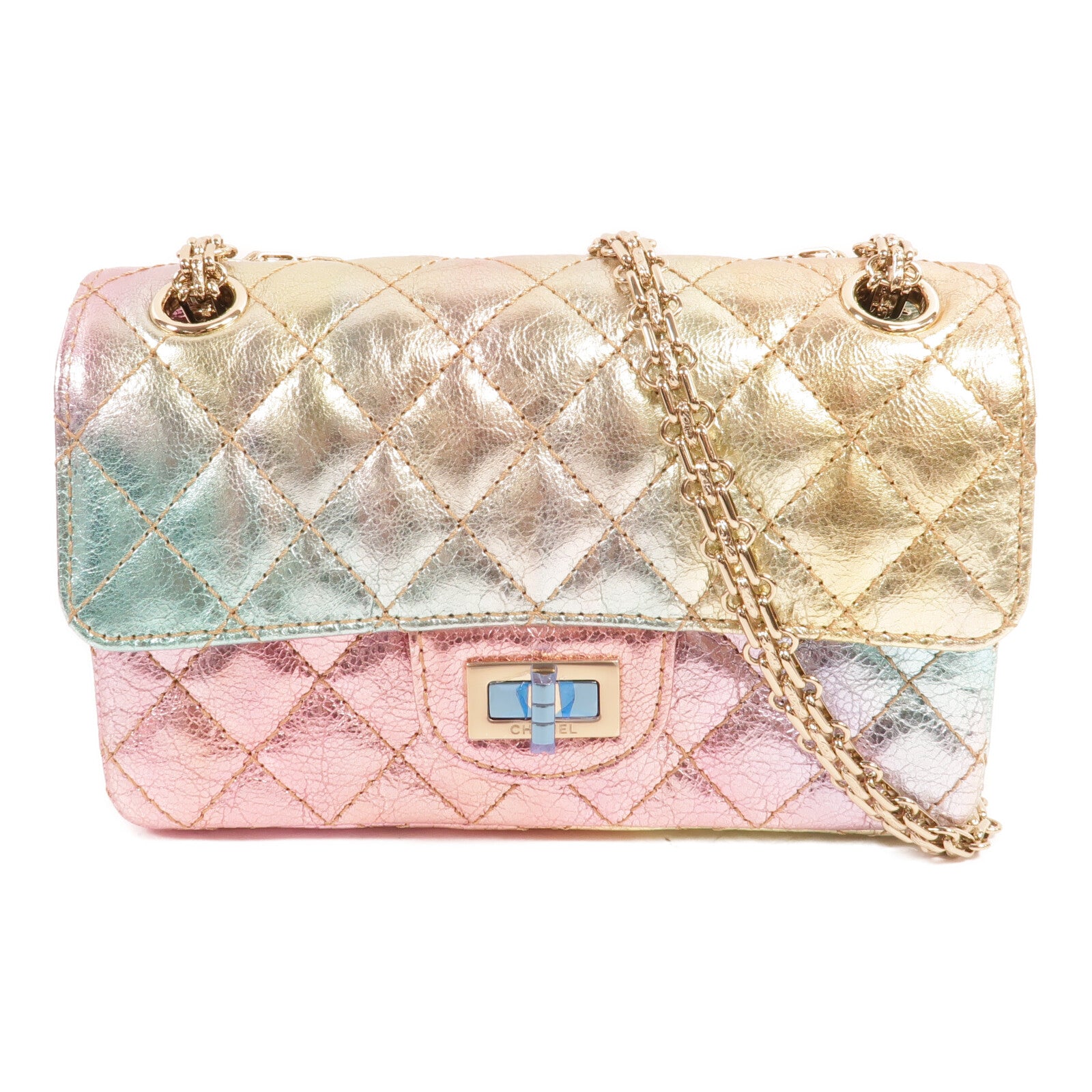 CHANEL 牛皮皮革2.55 Mini鏈帶肩背袋