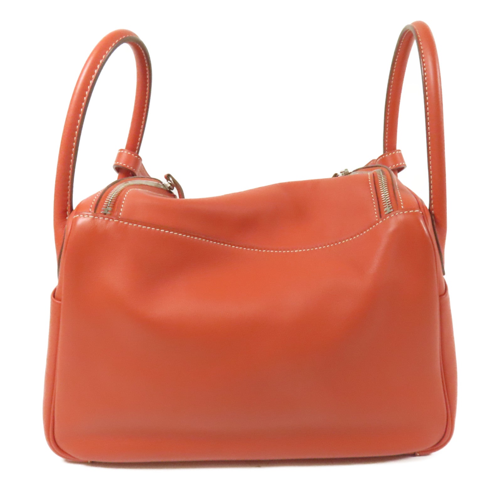 HERMES Swift皮革Lindy 30銀扣手挽肩背兩用袋Rose Jaipur