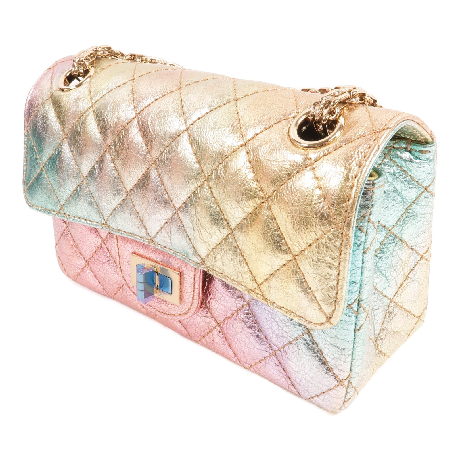 CHANEL 牛皮皮革2.55 Mini鏈帶肩背袋
