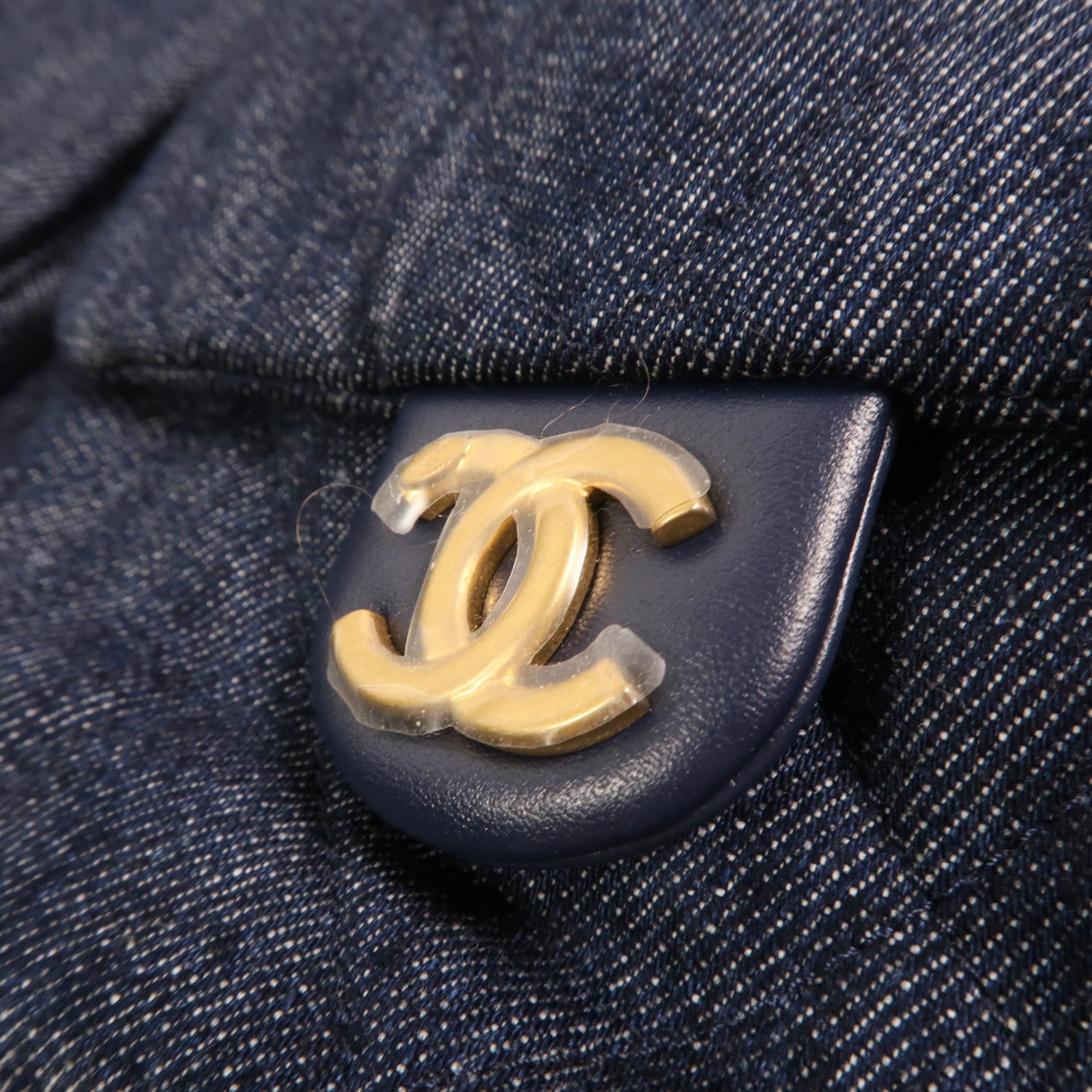 CHANEL 牛仔布C25 Hobo金扣鏈帶肩背袋
