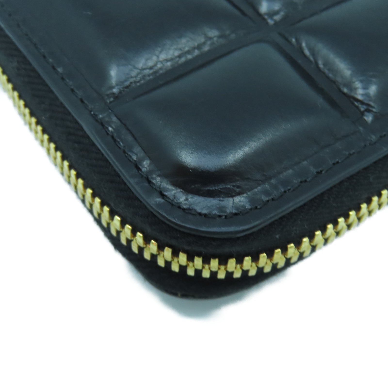 BOTTEGA VENETA 【激減優惠】牛皮皮革Zipper Long Wallet金扣長錢包黑色