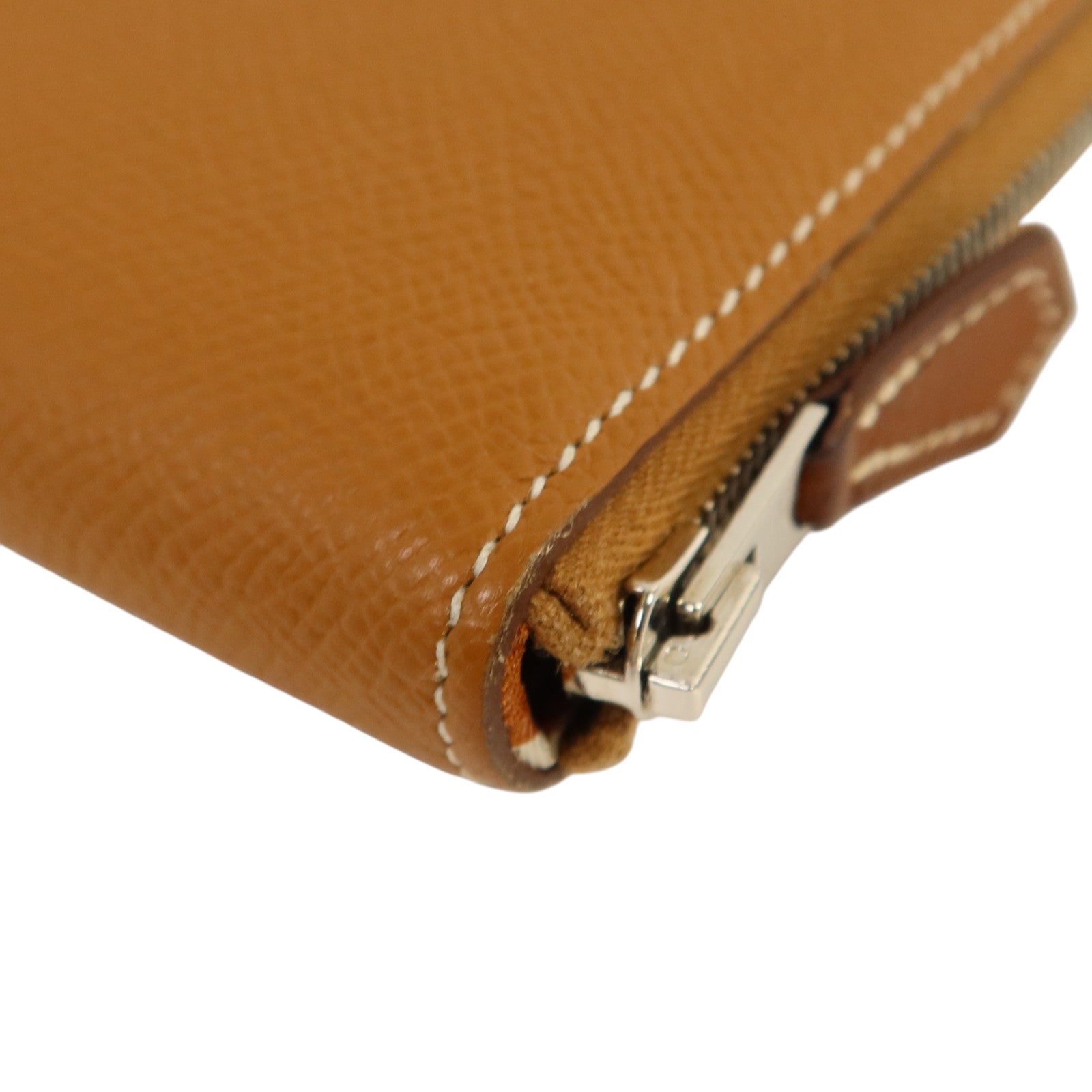 HERMES Epsom皮革Silk In Long Wallet銀扣長錢包Gold