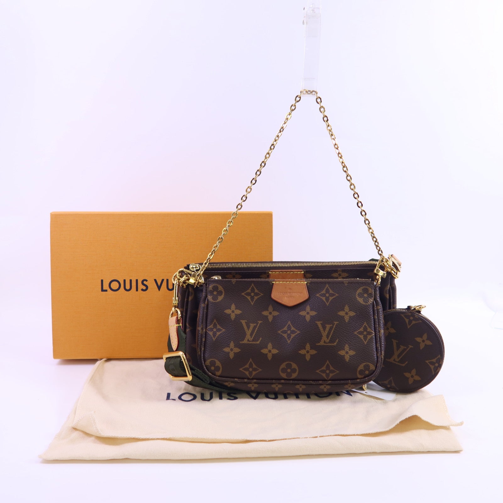 LOUIS VUITTON Monogram Multi Pochette Accessoires金扣手挽肩背兩用袋