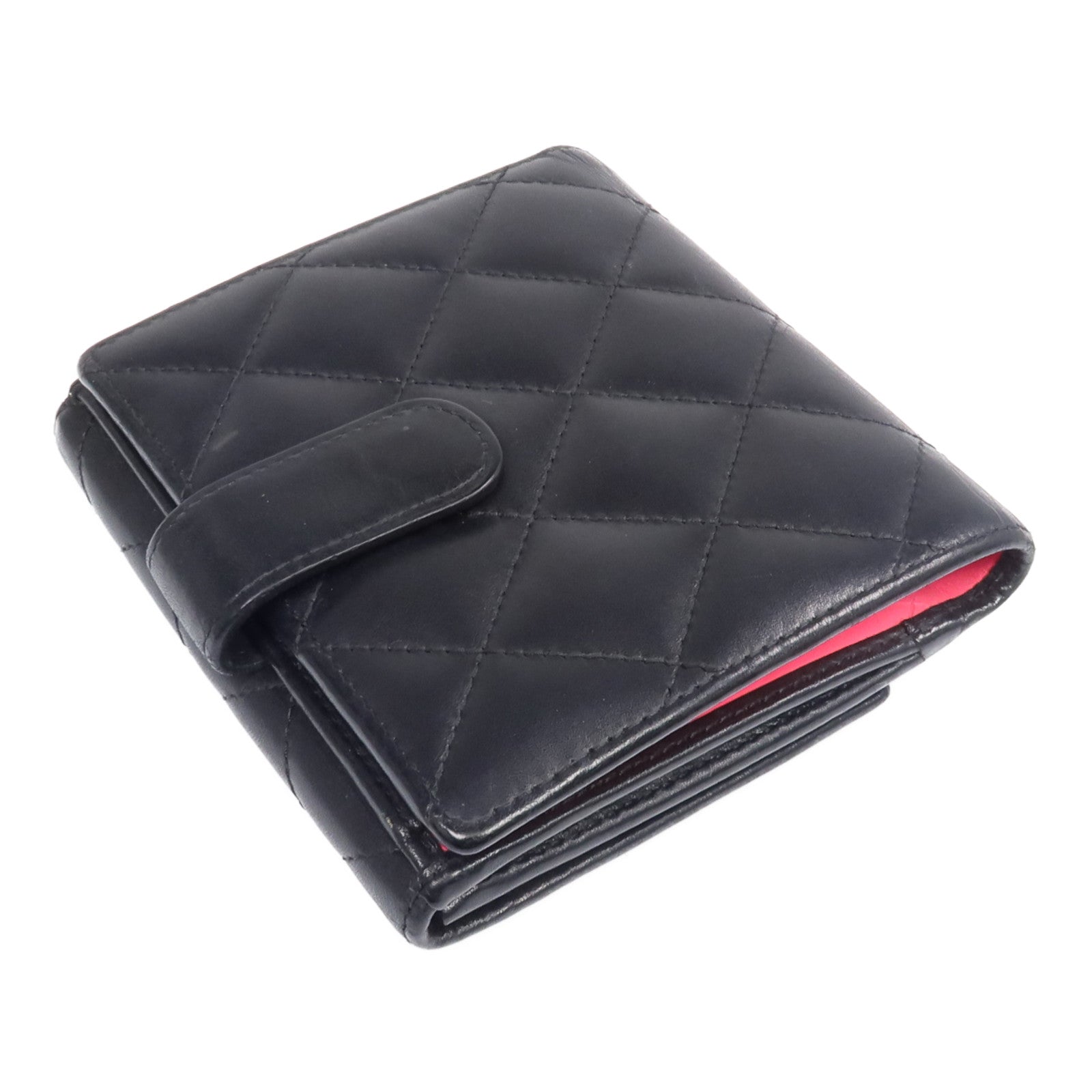 CHANEL 牛皮皮革Cambon Wallet銀扣錢包