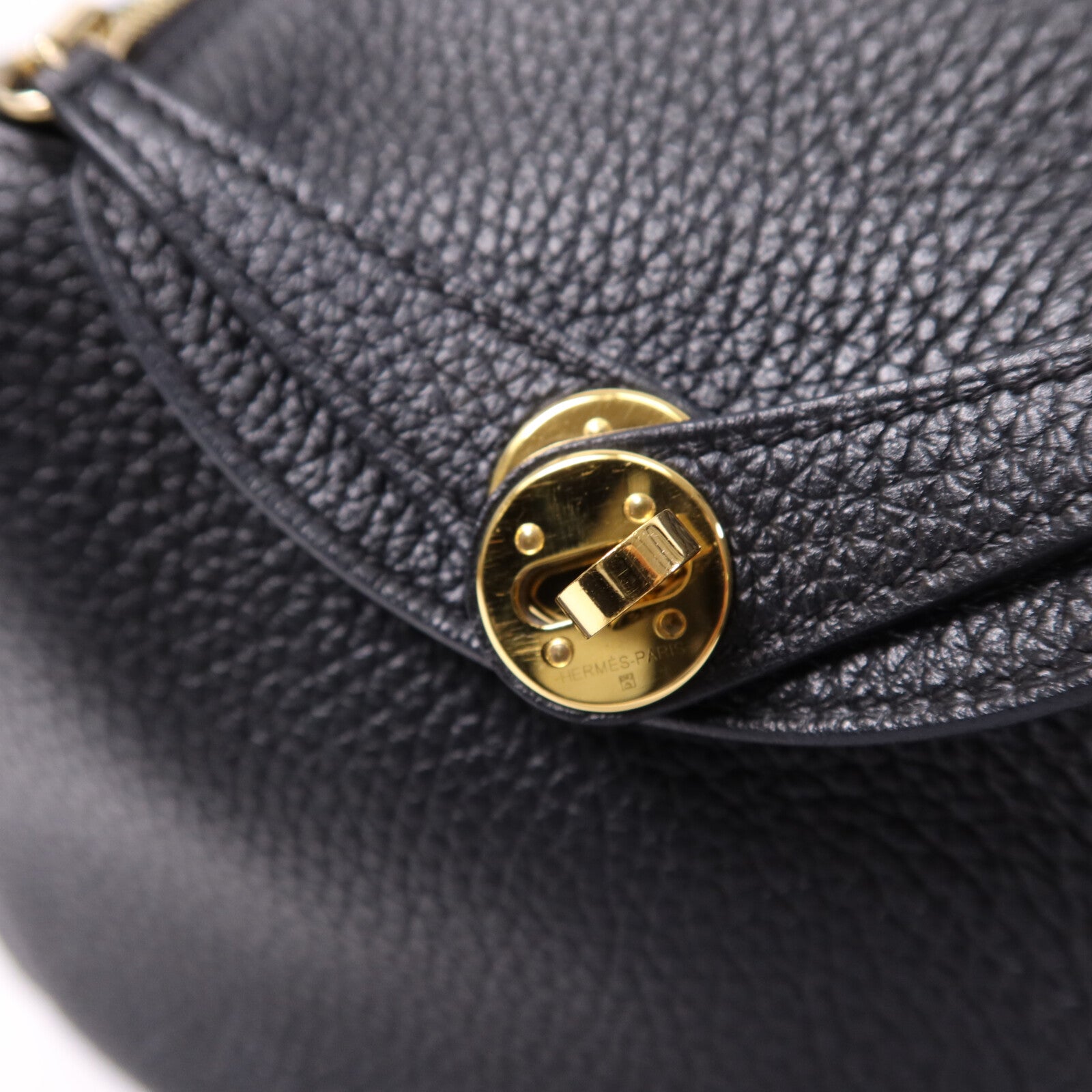 HERMES Clemence皮革Mini Lindy金扣手挽肩背兩用袋Nior