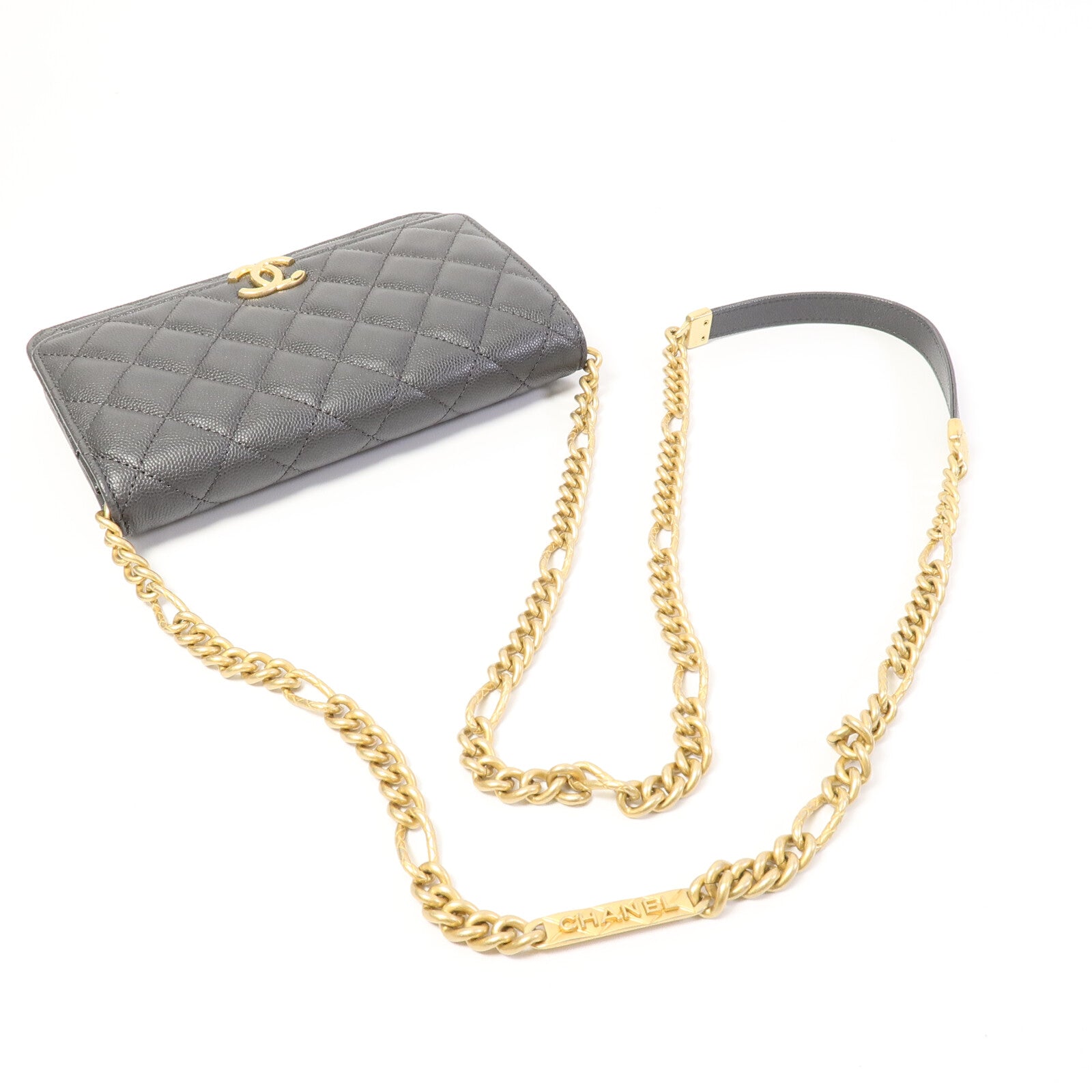 CHANEL 牛皮皮革Wallet On Chain鏈帶肩背袋