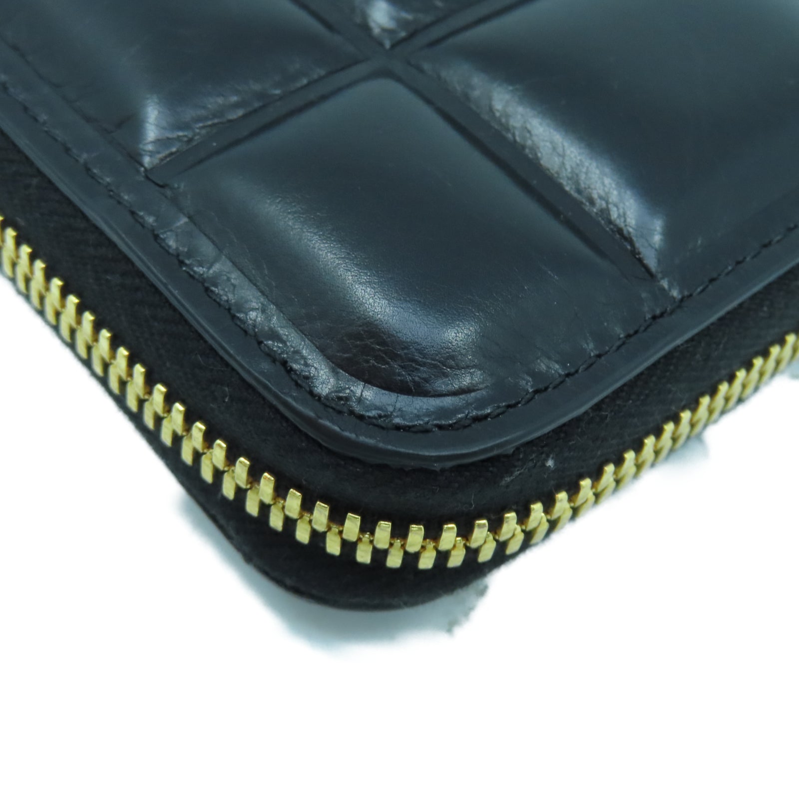 BOTTEGA VENETA 【激減優惠】牛皮皮革Zipper Long Wallet金扣長錢包黑色