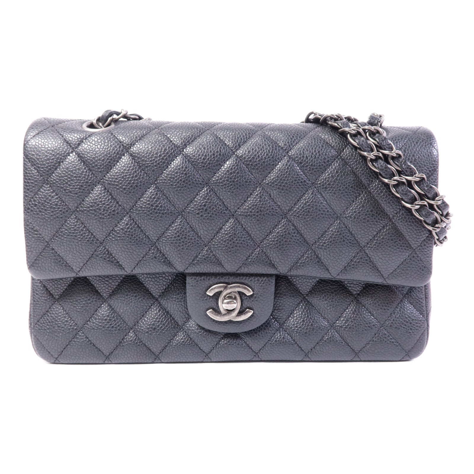 CHANEL 牛皮皮革Classic 25銀扣鏈帶肩背袋