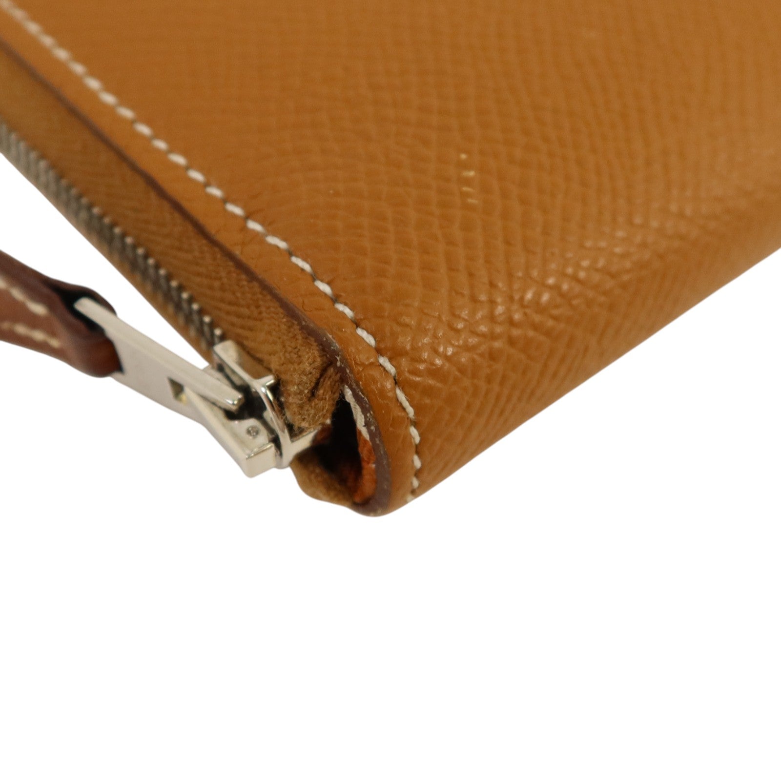 HERMES Epsom皮革Silk In Long Wallet銀扣長錢包Gold