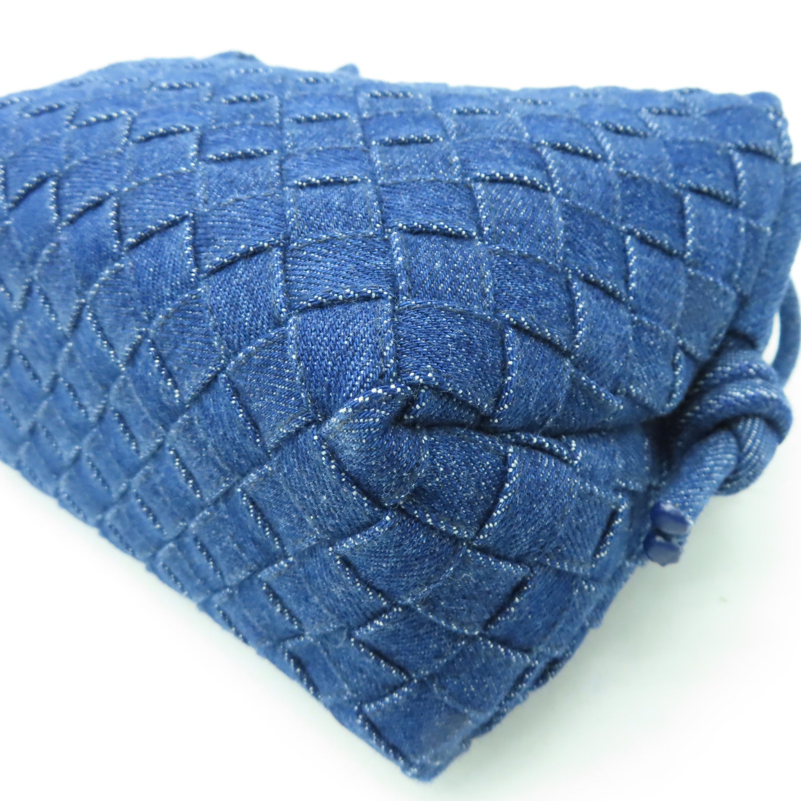 BOTTEGA VENETA 牛仔布料Small Loop Camera Bag金扣肩背袋藍色