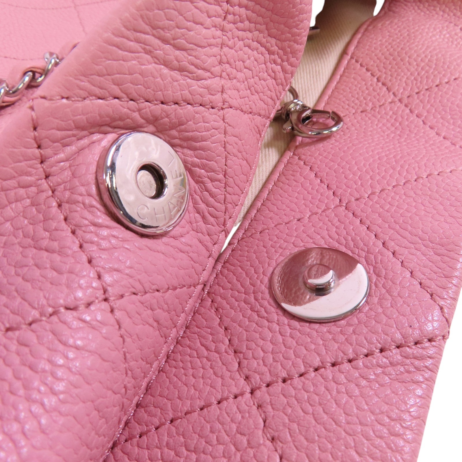 CHANEL CC SHW Chain Shoulder Bag Tote Bag Calfskin Leather